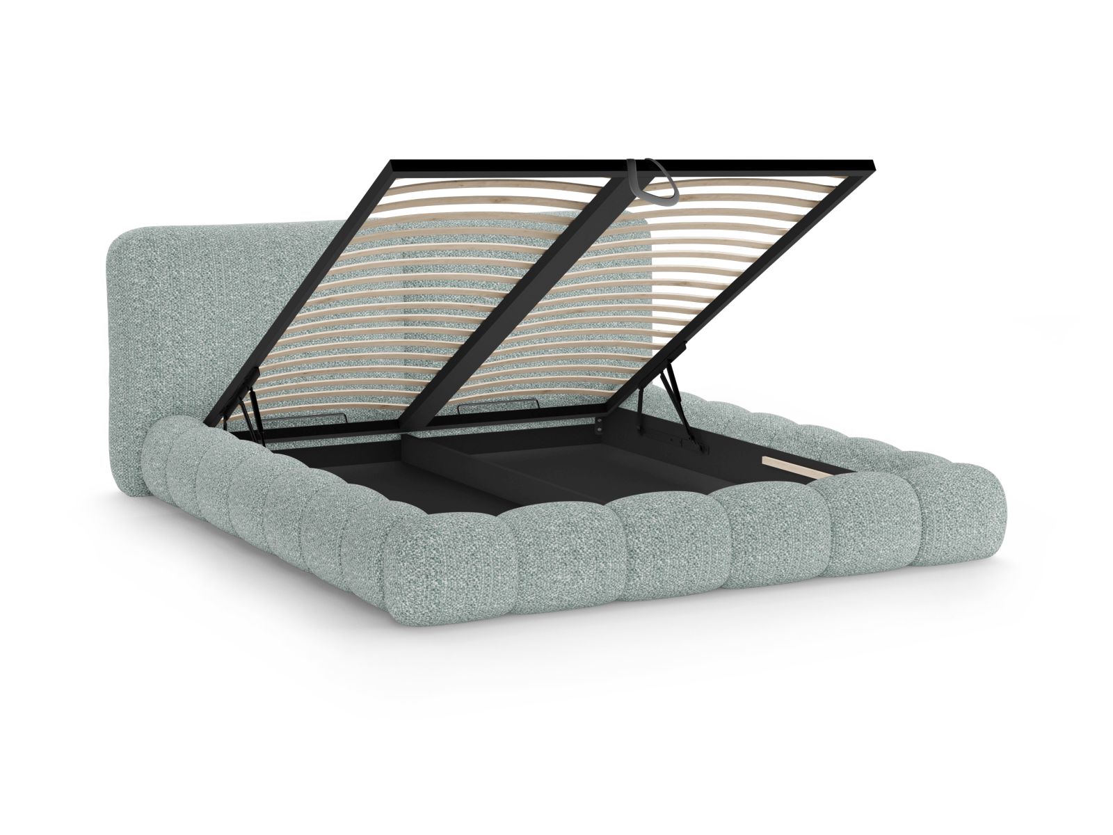 Storage Bed With Headboard, "Solange", 182x236x90