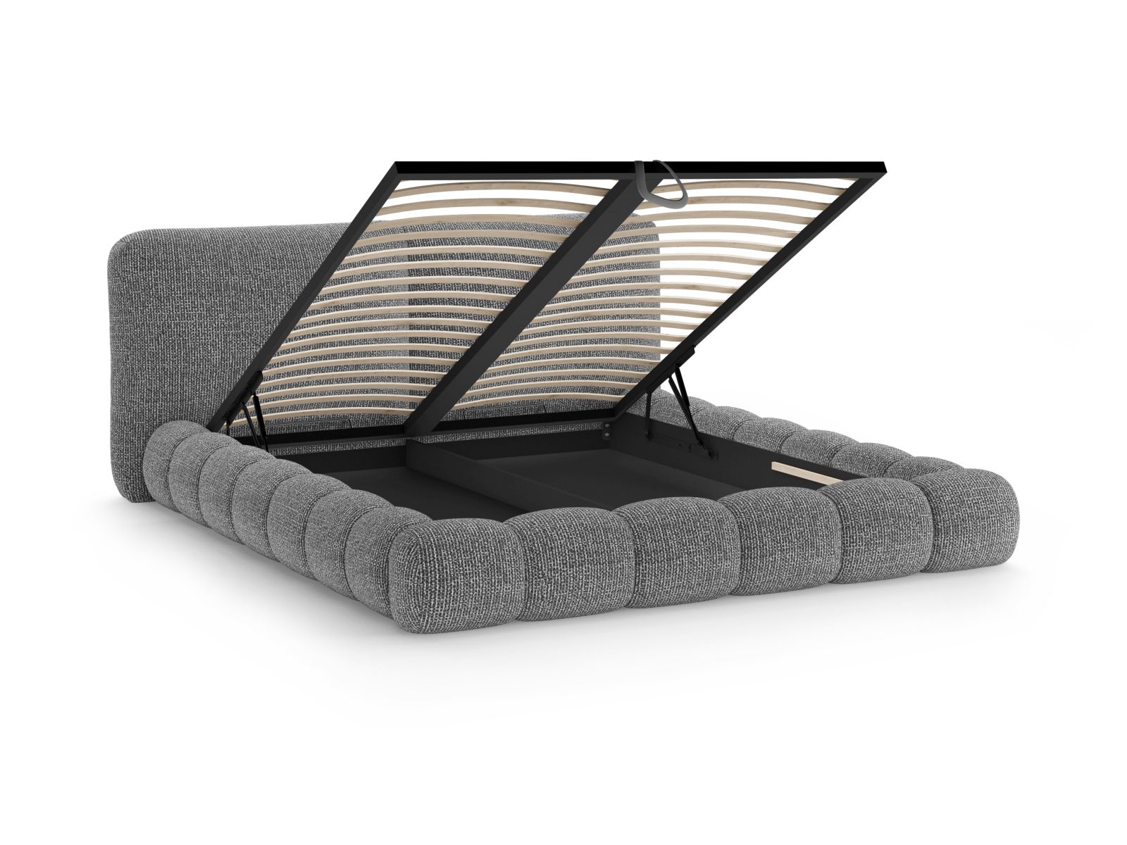 Storage Bed With Headboard, "Solange", 222x236x90