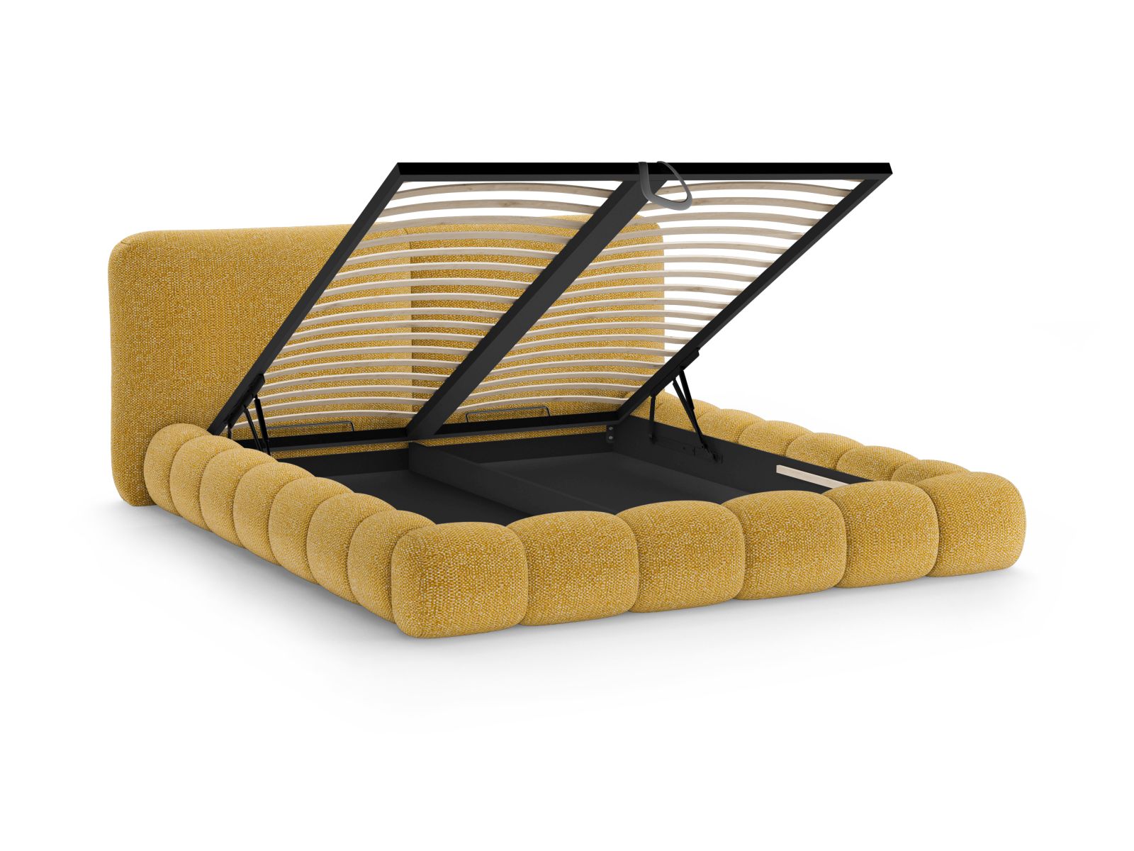 Storage Bed With Headboard, "Solange", 222x236x90