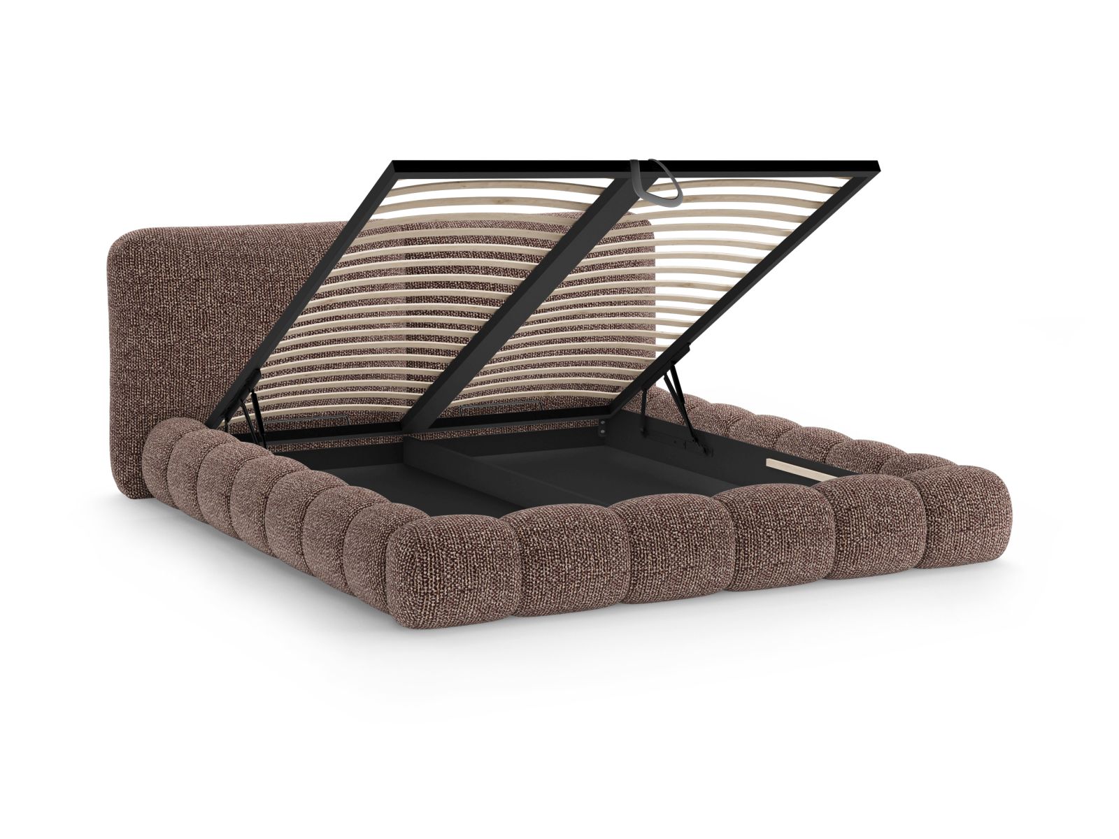 Storage Bed With Headboard, "Solange", 222x236x90