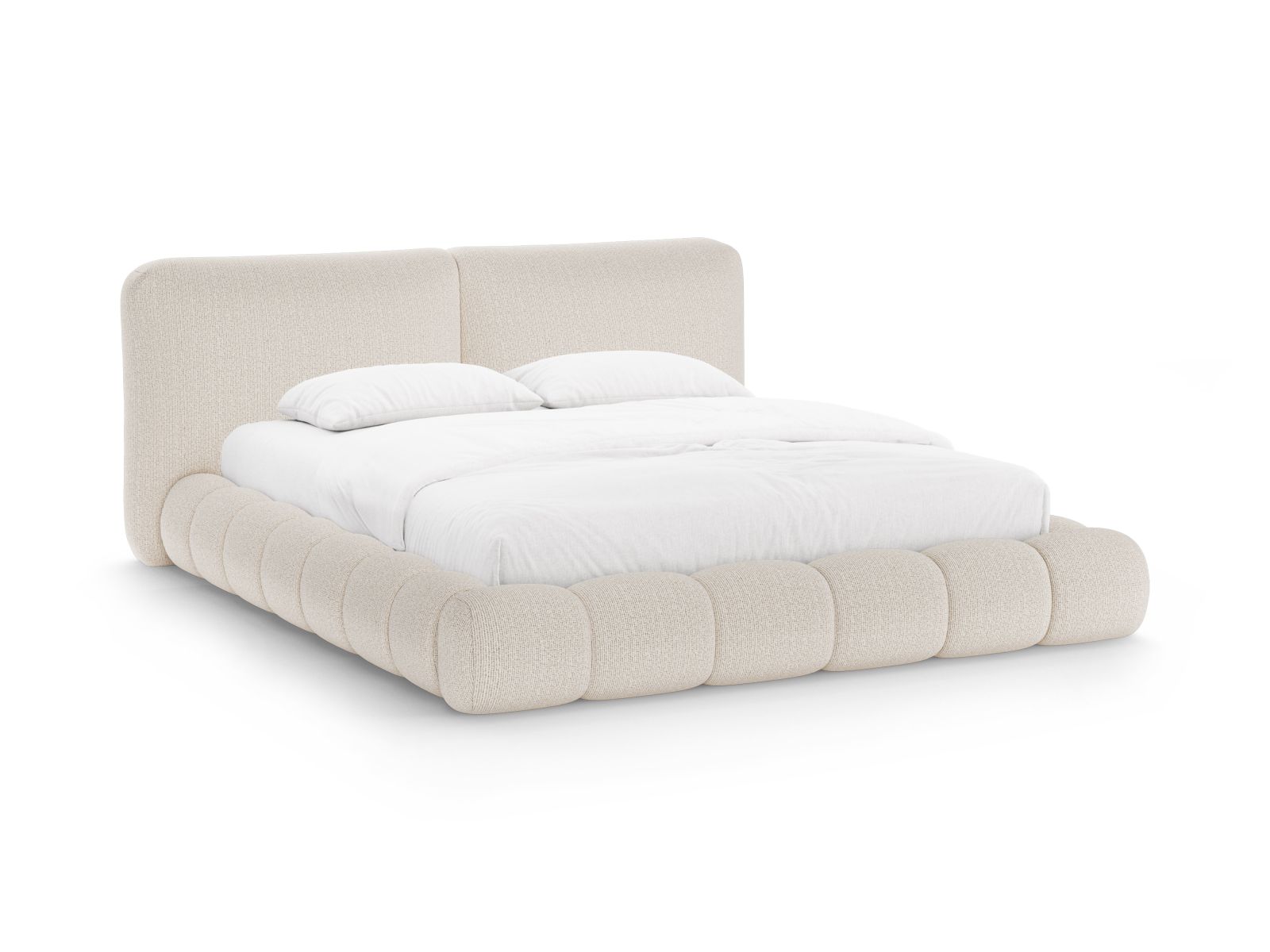Storage Bed With Headboard, "Solange", 242x236x90