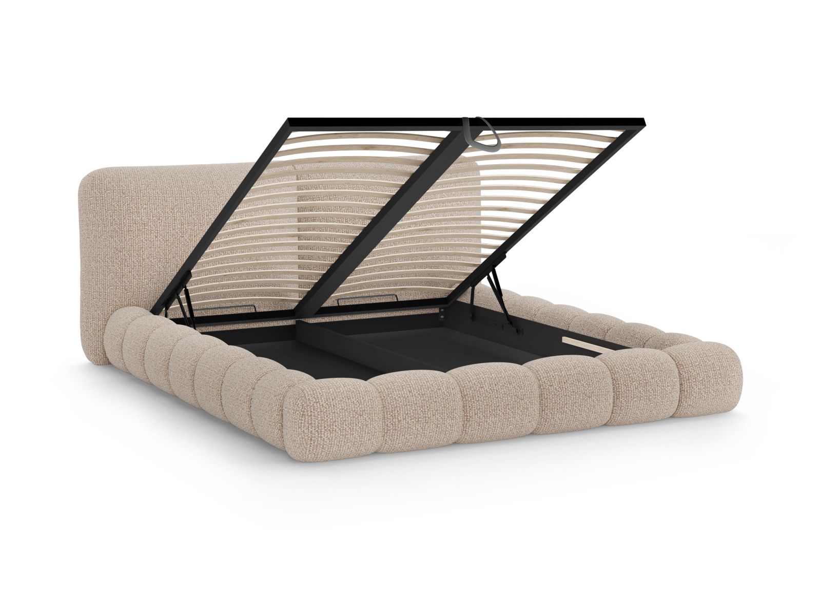 Storage Bed With Headboard, "Solange", 242x236x90