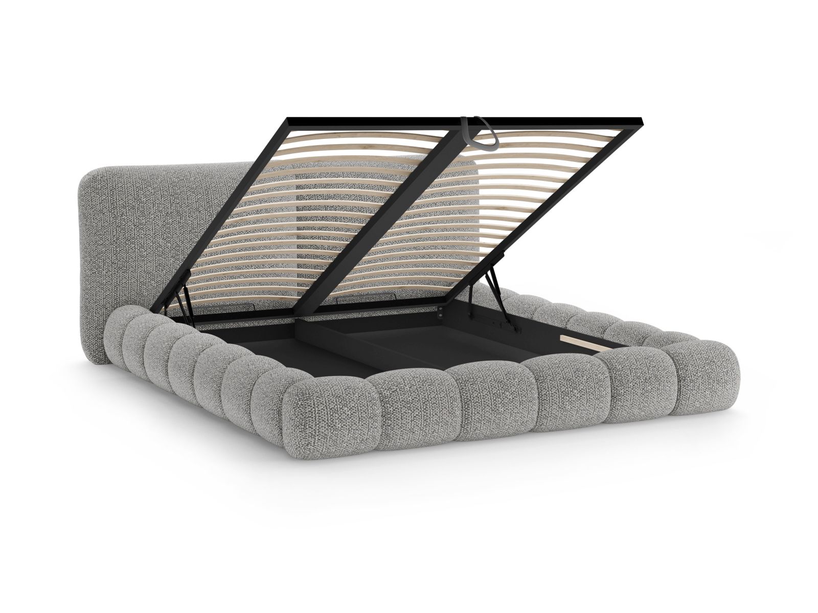 Storage Bed With Headboard, "Solange", 242x236x90