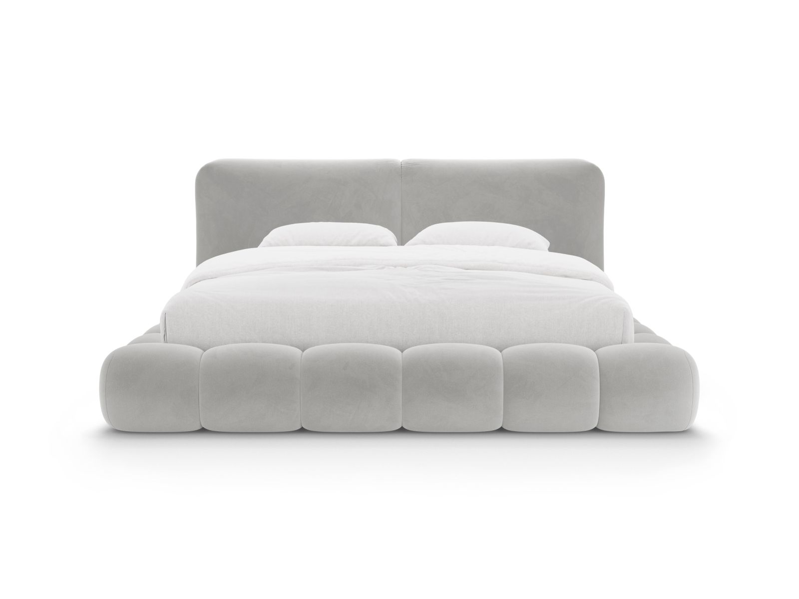 Velvet Storage Bed With Headboard, "Solange", 182x236x90