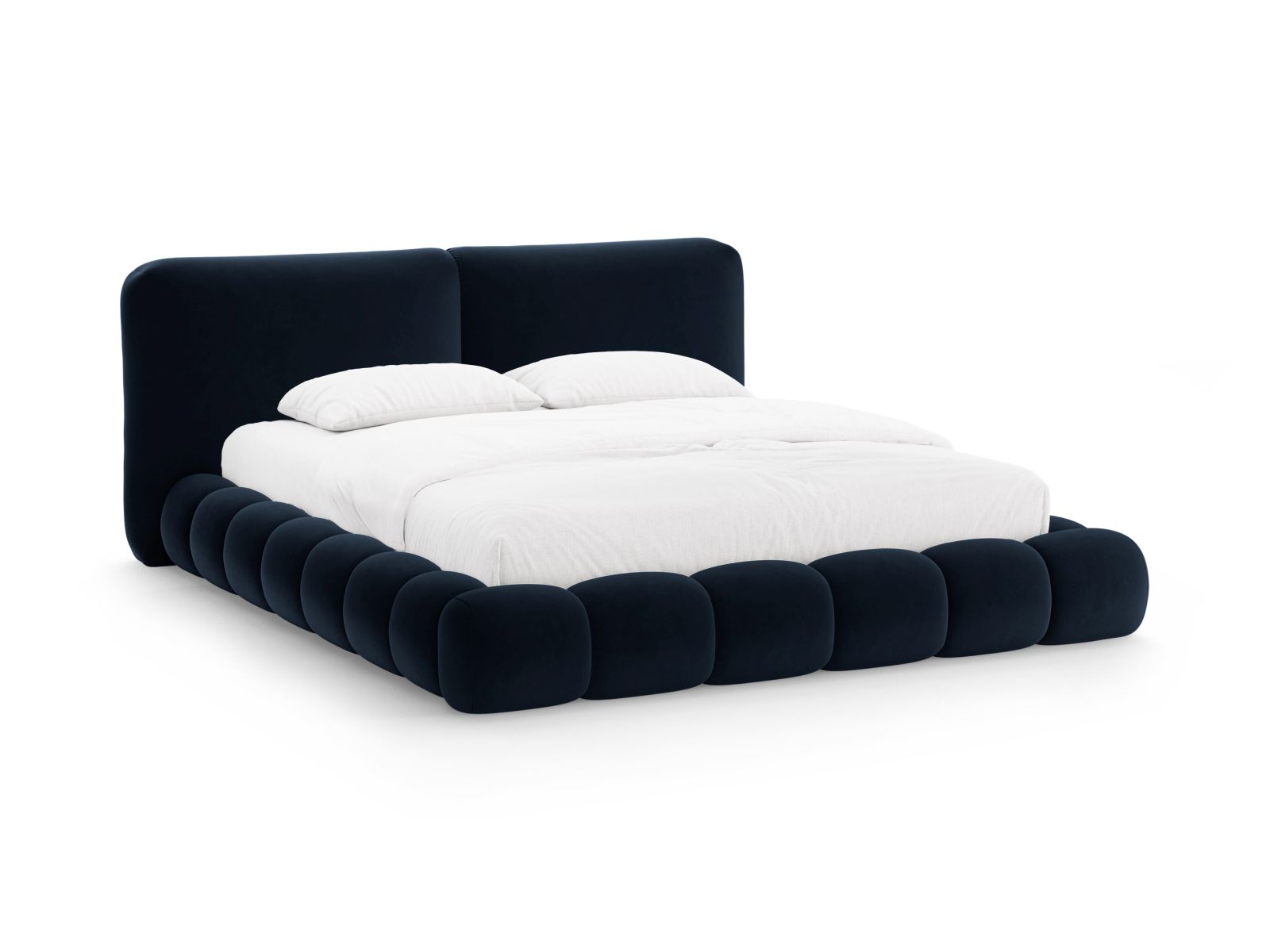 Velvet Storage Bed With Headboard, "Solange", 182x236x90