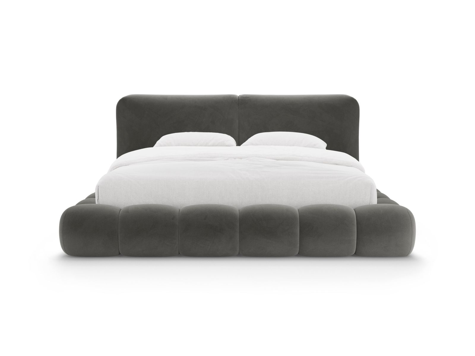 Velvet Storage Bed With Headboard, "Solange", 182x236x90