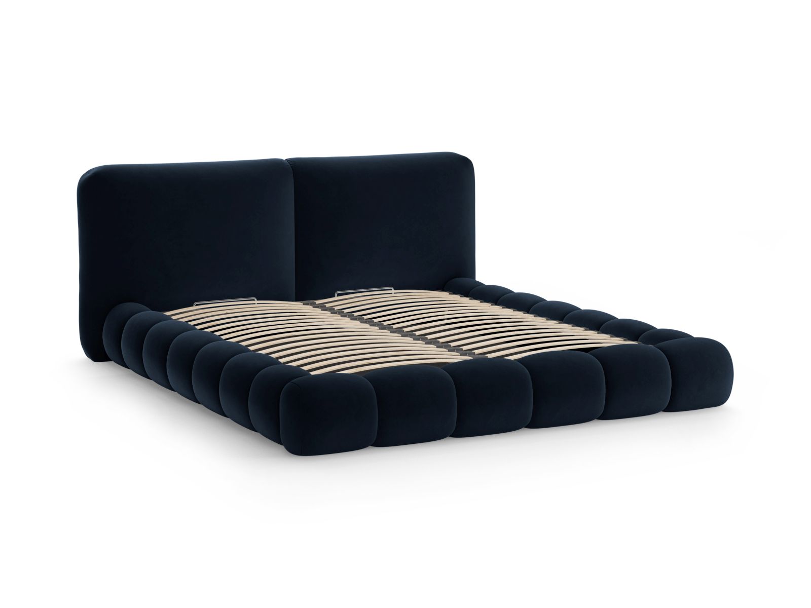 Velvet Storage Bed With Headboard, "Solange", 182x236x90