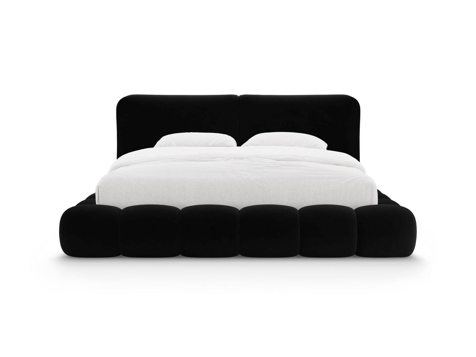 Velvet Storage Bed With Headboard, "Solange", 182x236x90