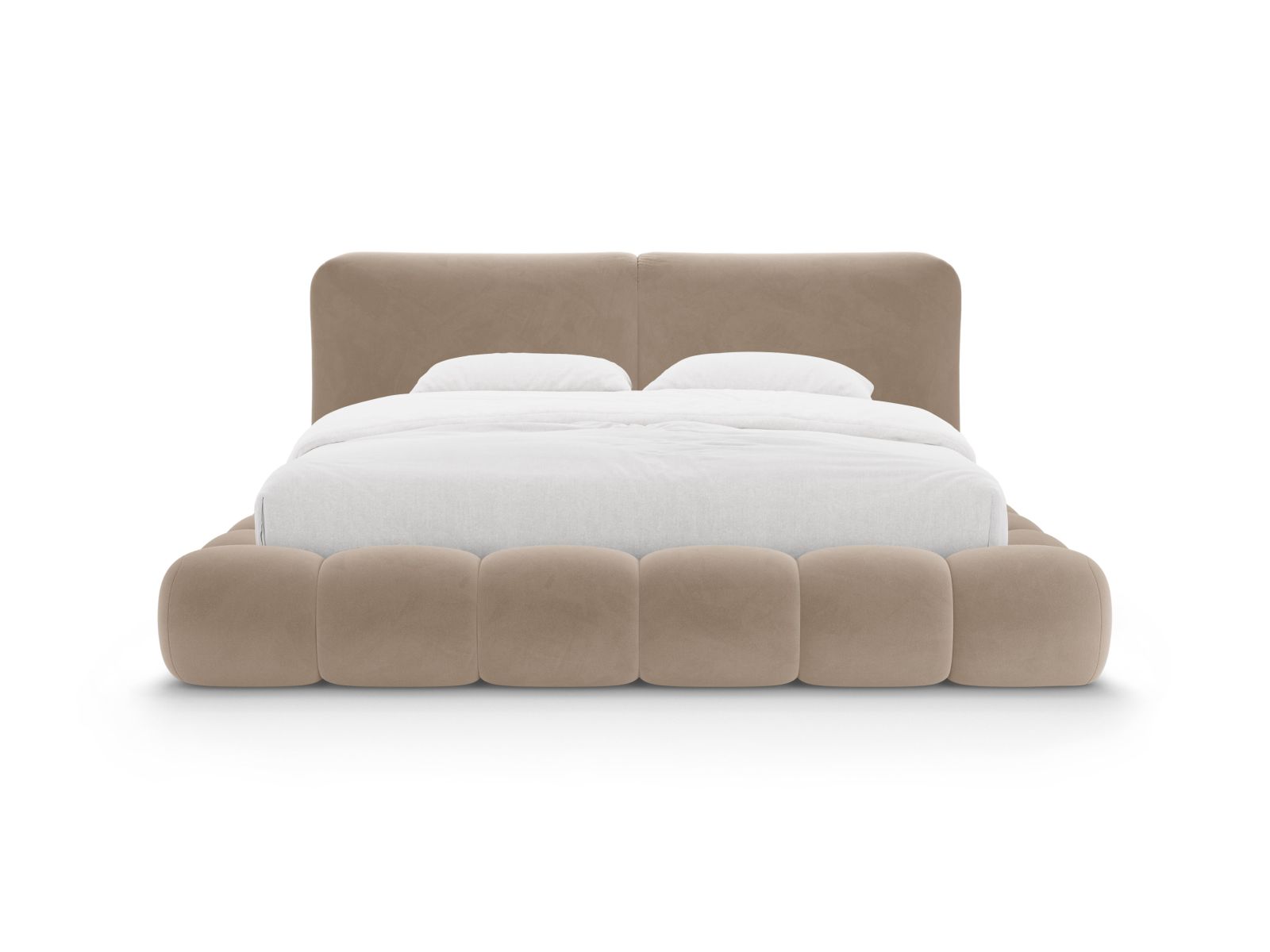 Velvet Storage Bed With Headboard, "Solange", 182x236x90