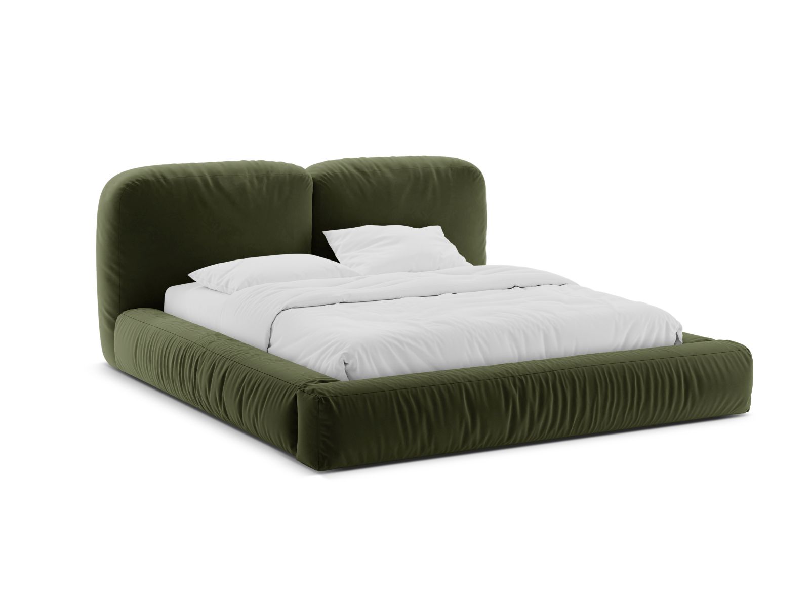 Velvet Storage Bed With Headboard, "Martina", 186x246x101