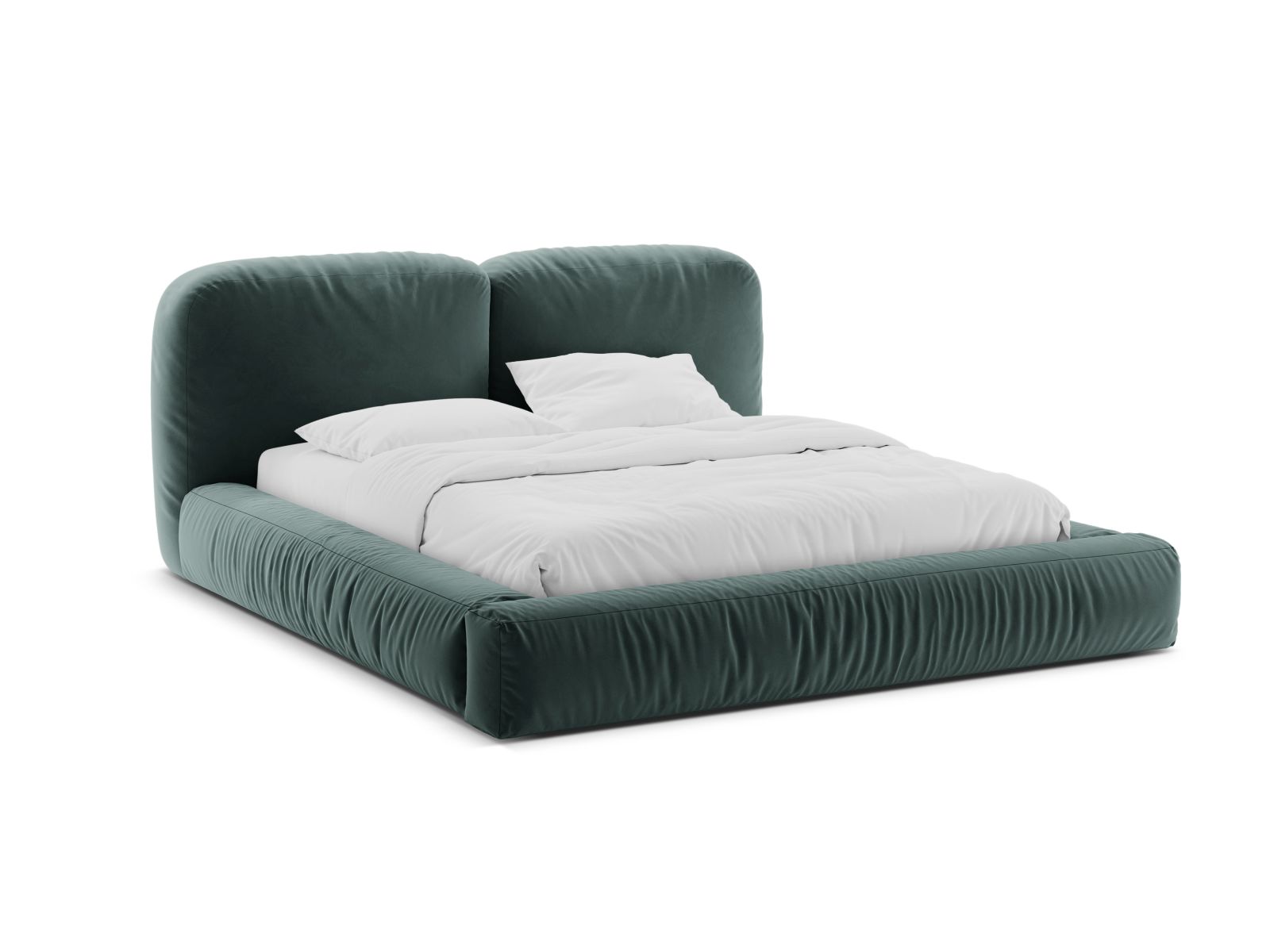 Velvet Storage Bed With Headboard, "Martina", 186x246x101