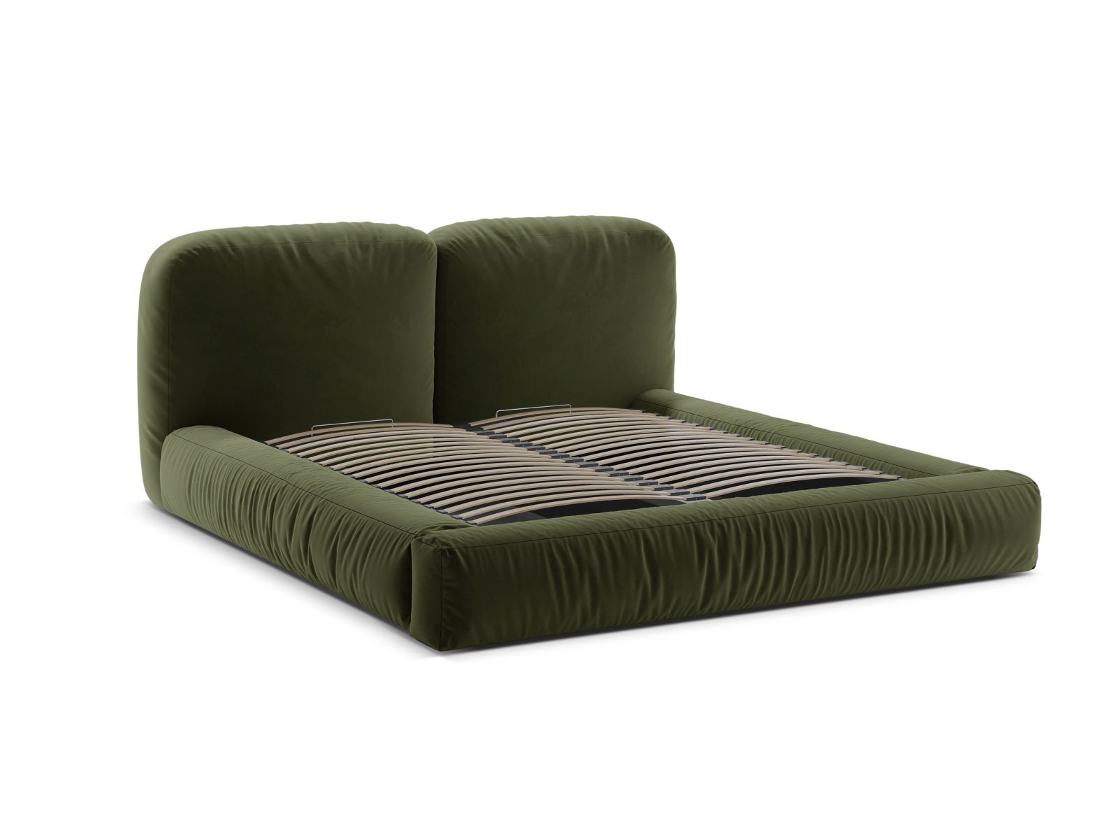 Velvet Storage Bed With Headboard, "Martina", 186x246x101