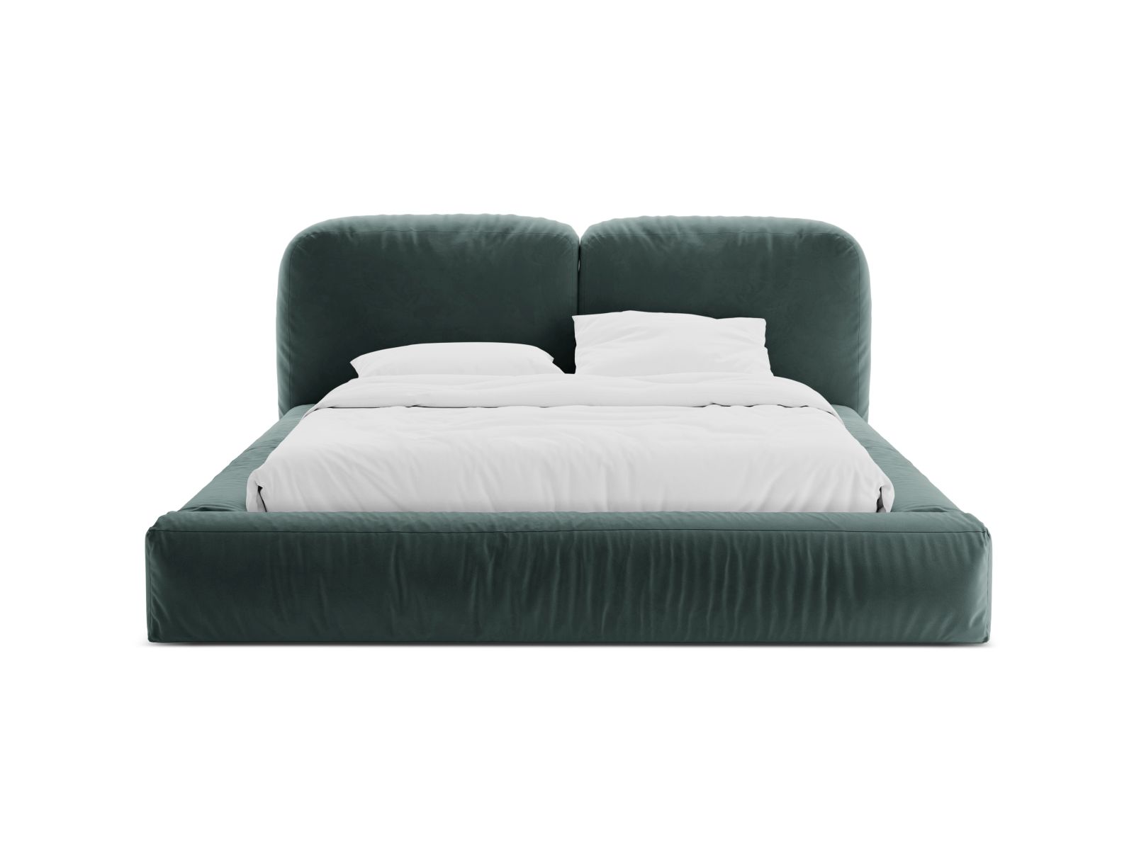 Velvet Storage Bed With Headboard, "Martina", 186x246x101
