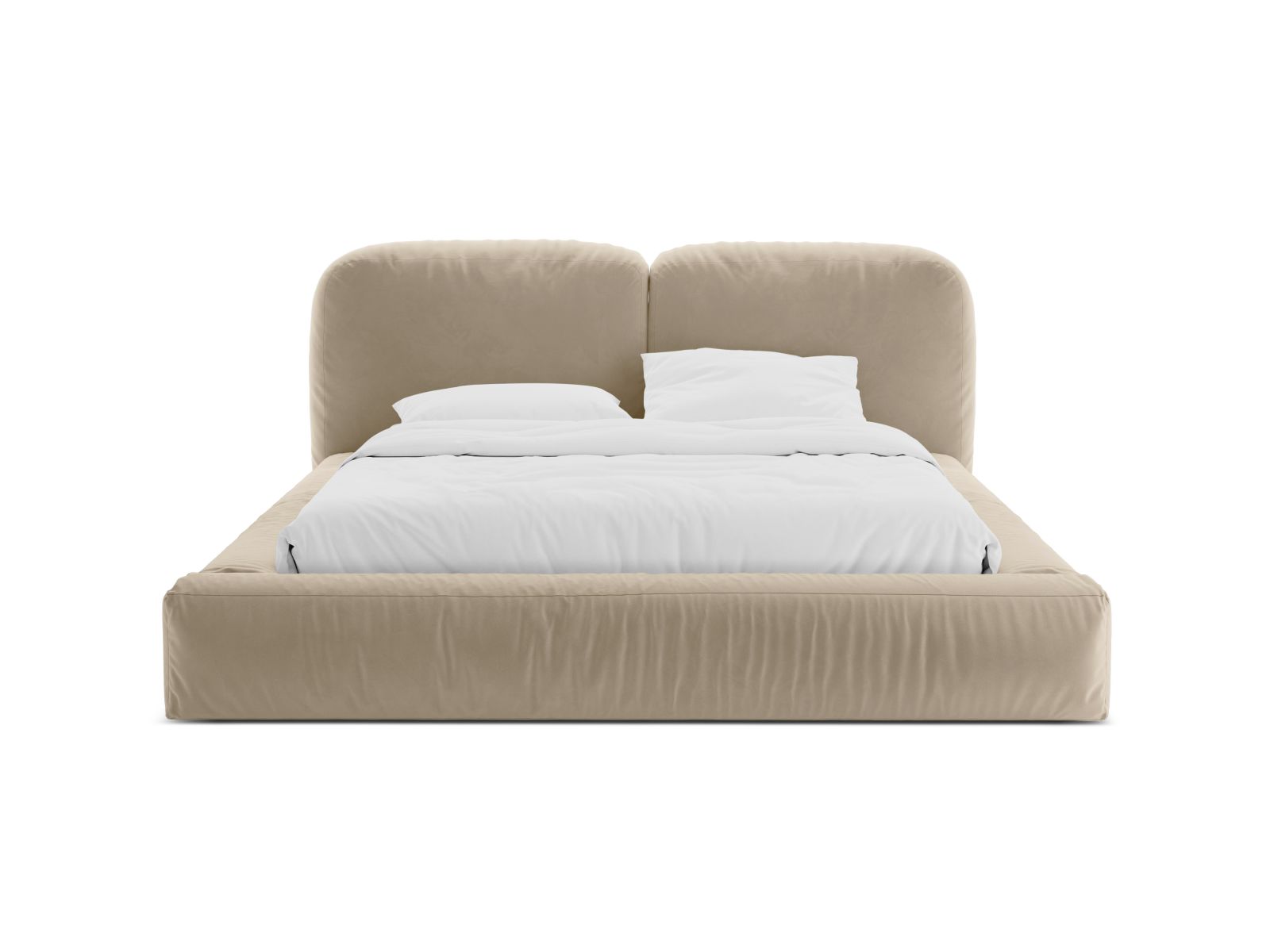 Velvet Storage Bed With Headboard, "Martina", 206x246x101