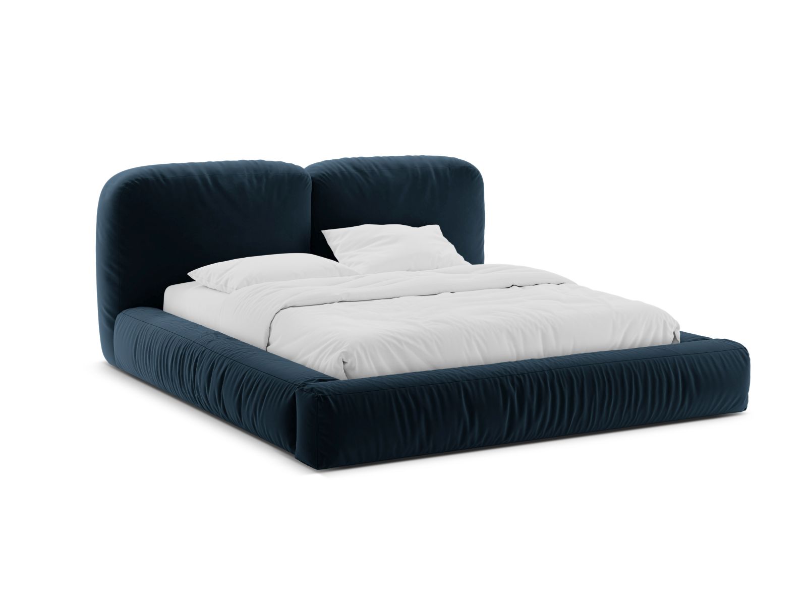 Velvet Storage Bed With Headboard, "Martina", 206x246x101