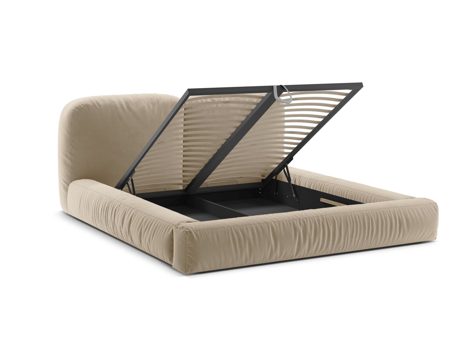 Velvet Storage Bed With Headboard, "Martina", 226x246x101