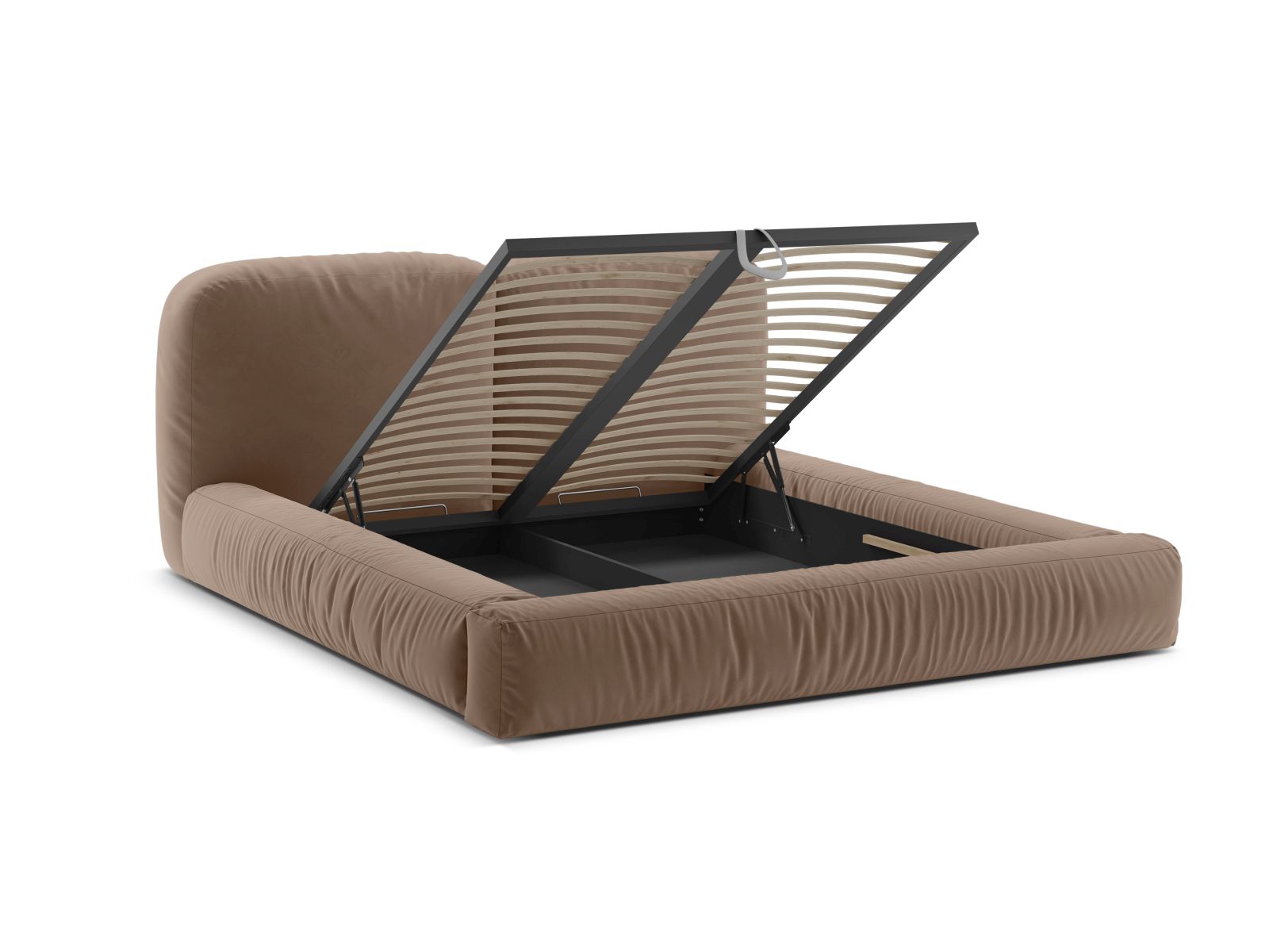 Velvet Storage Bed With Headboard, "Martina", 226x246x101