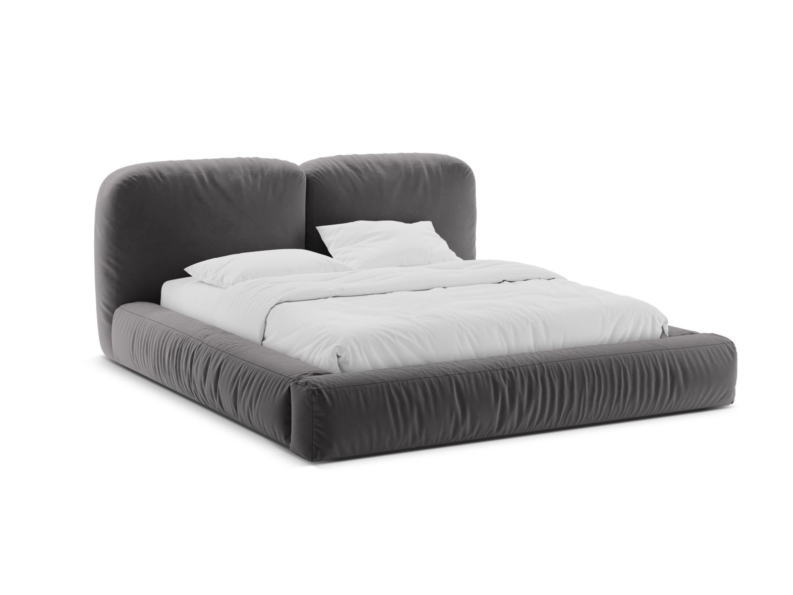 Velvet Storage Bed With Headboard, "Martina", 226x246x101