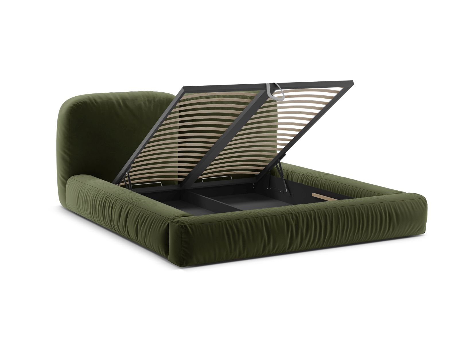 Velvet Storage Bed With Headboard, "Martina", 246x246x101