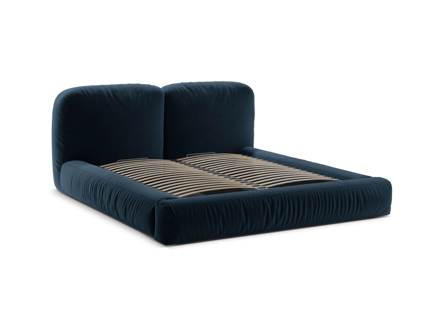 Velvet Storage Bed With Headboard, "Martina", 246x246x101