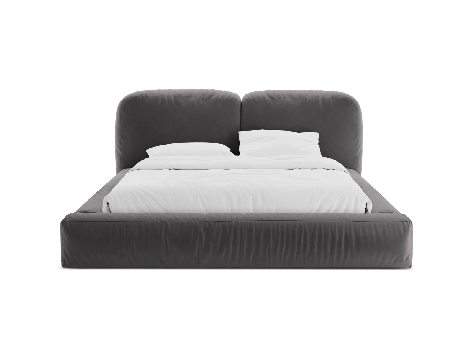 Velvet Storage Bed With Headboard, "Martina", 246x246x101