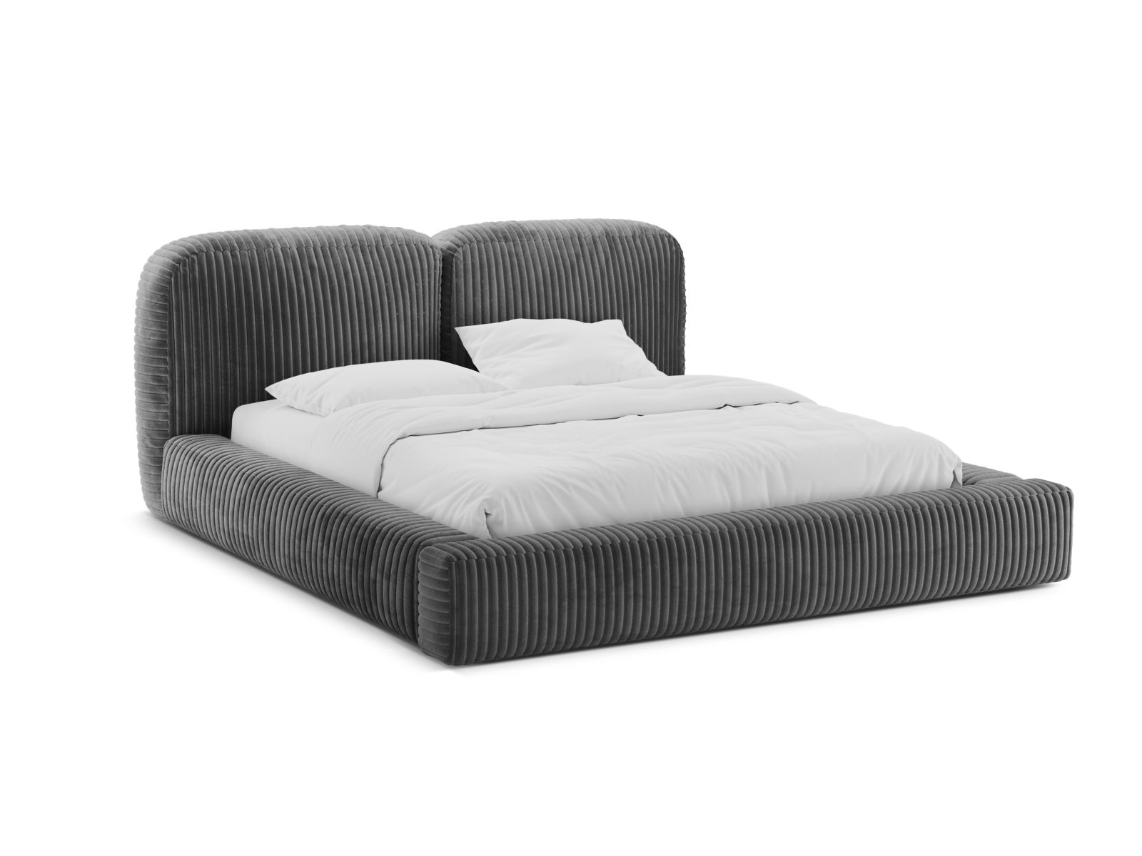 Storage Bed With Headboard, "Martina", 186x246x101