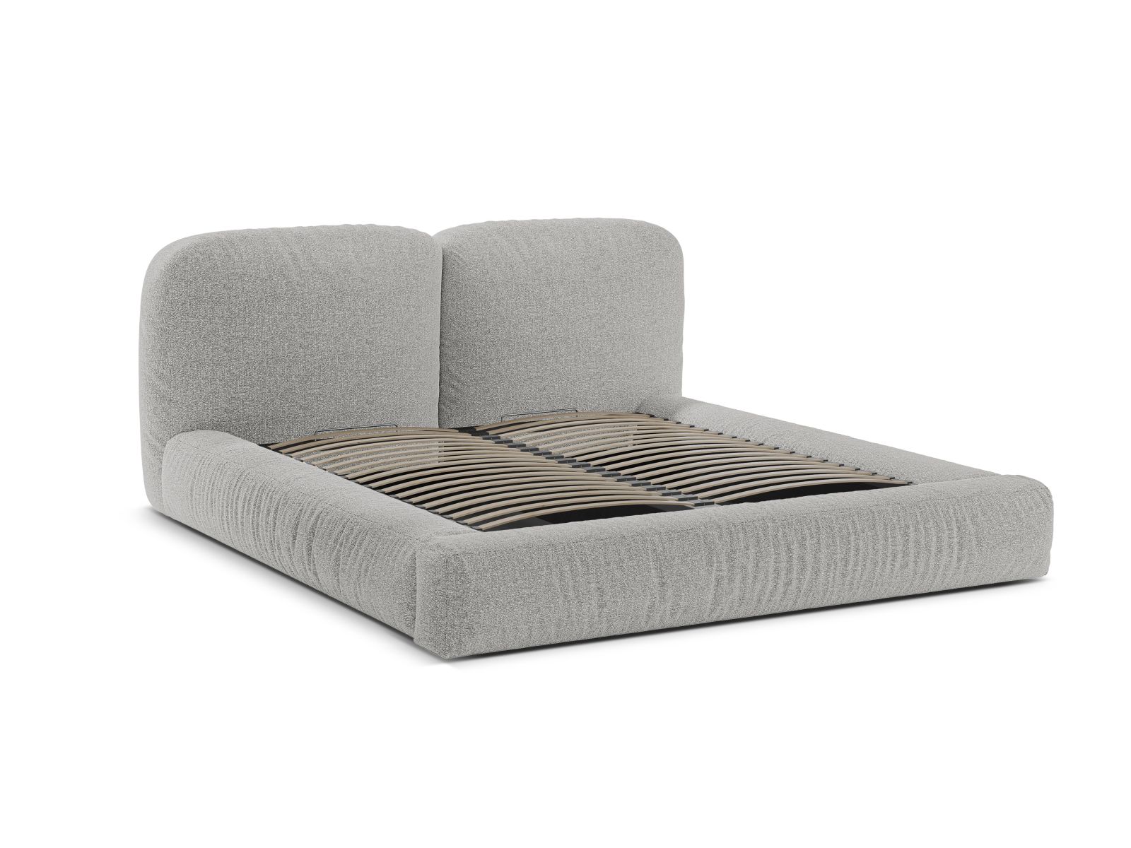 Boucle Storage Bed with Headboard, "Martina", 206x246x101