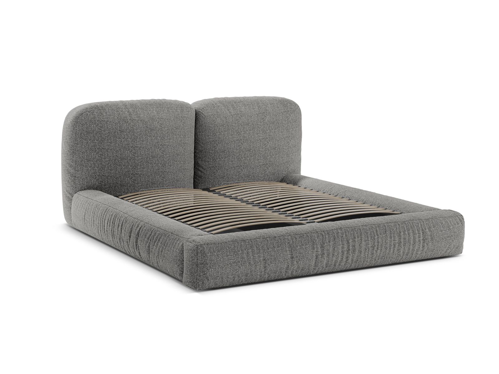 Boucle Storage Bed with Headboard, "Martina", 206x246x101