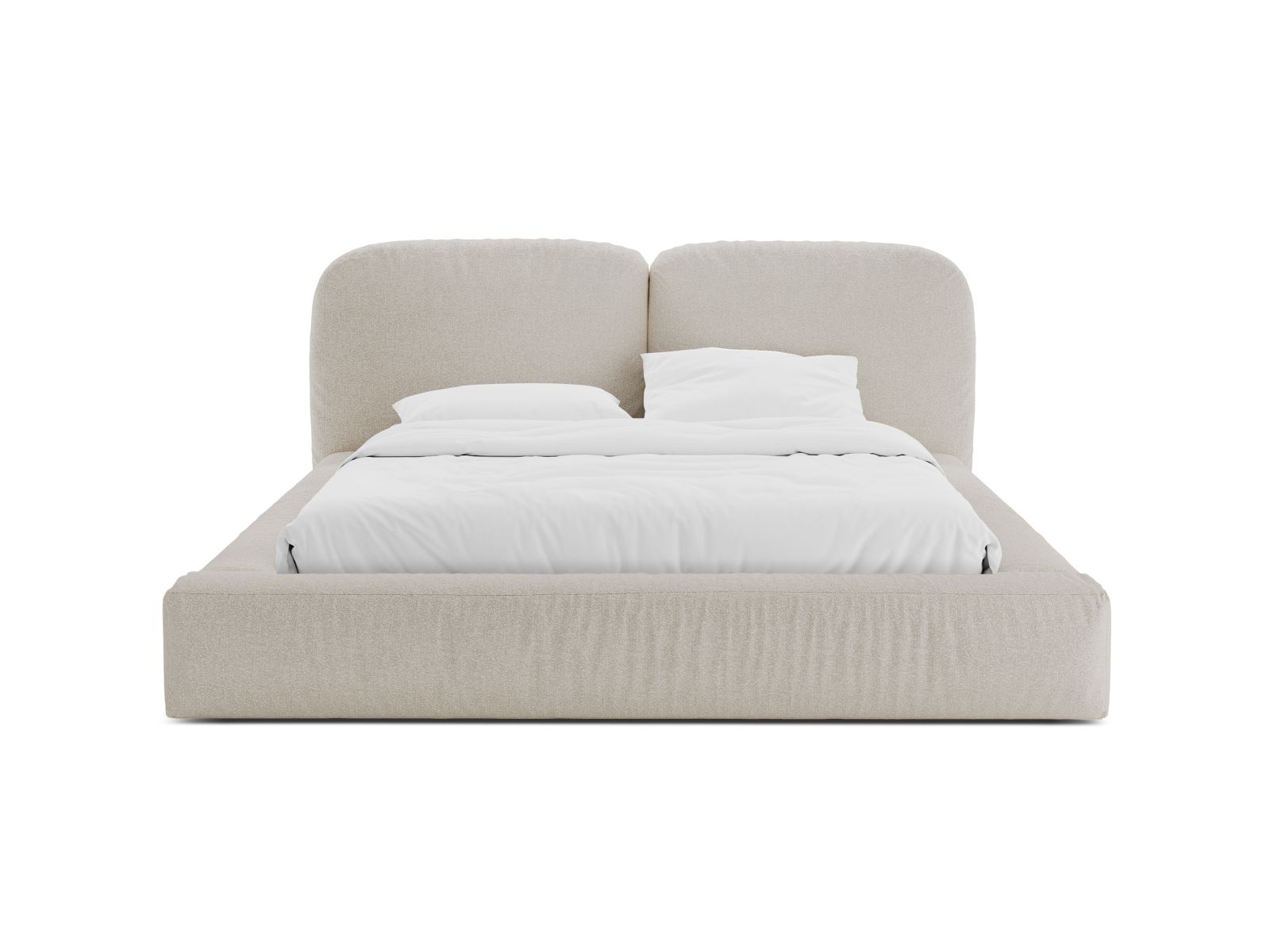 Boucle Storage Bed with Headboard, "Martina", 206x246x101