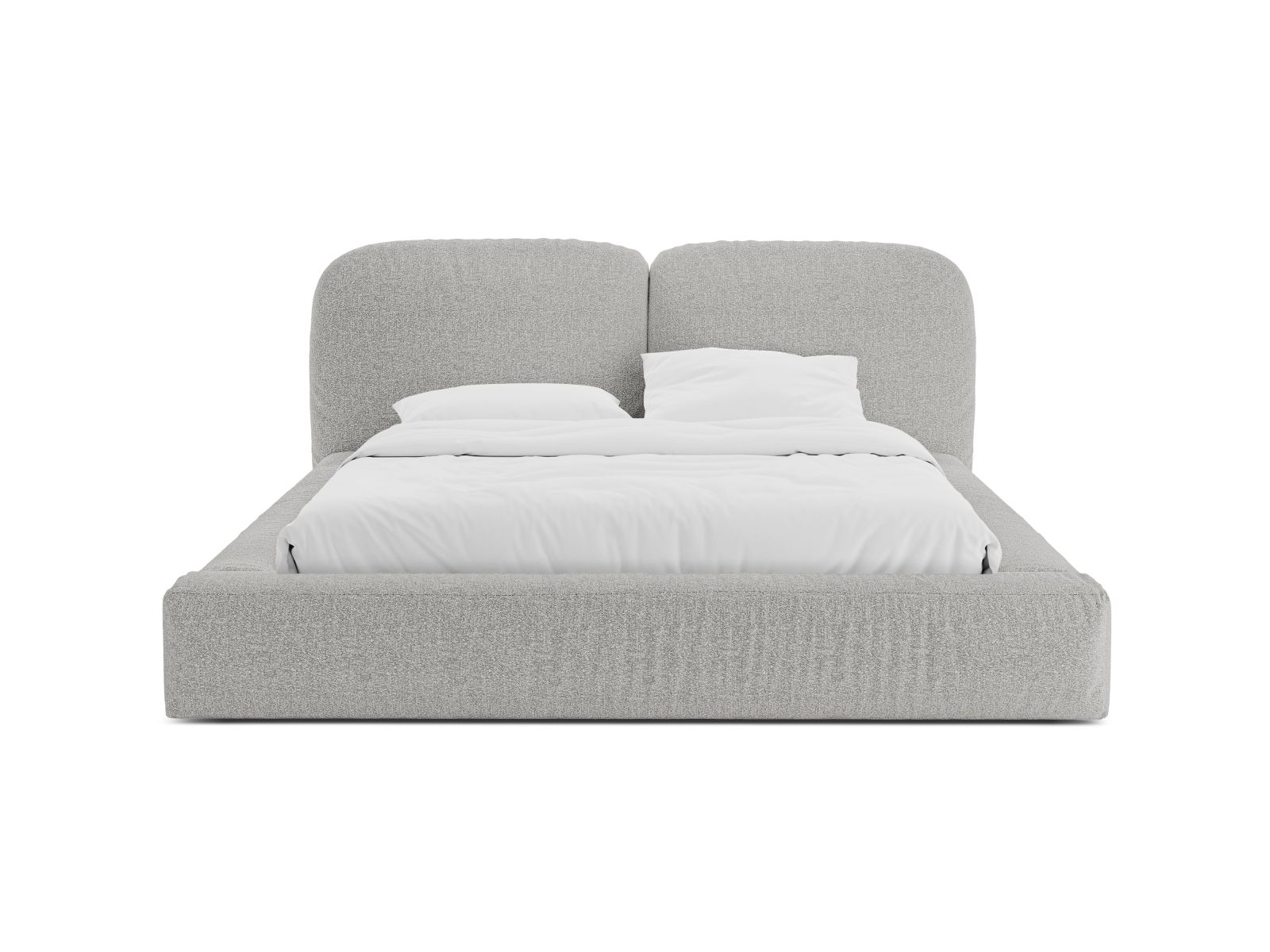 Boucle Storage Bed with Headboard, "Martina", 226x246x101