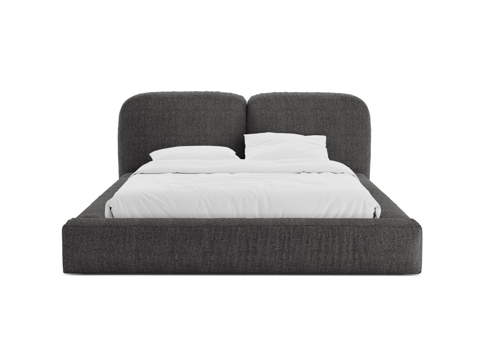 Boucle Storage Bed with Headboard, "Martina", 226x246x101