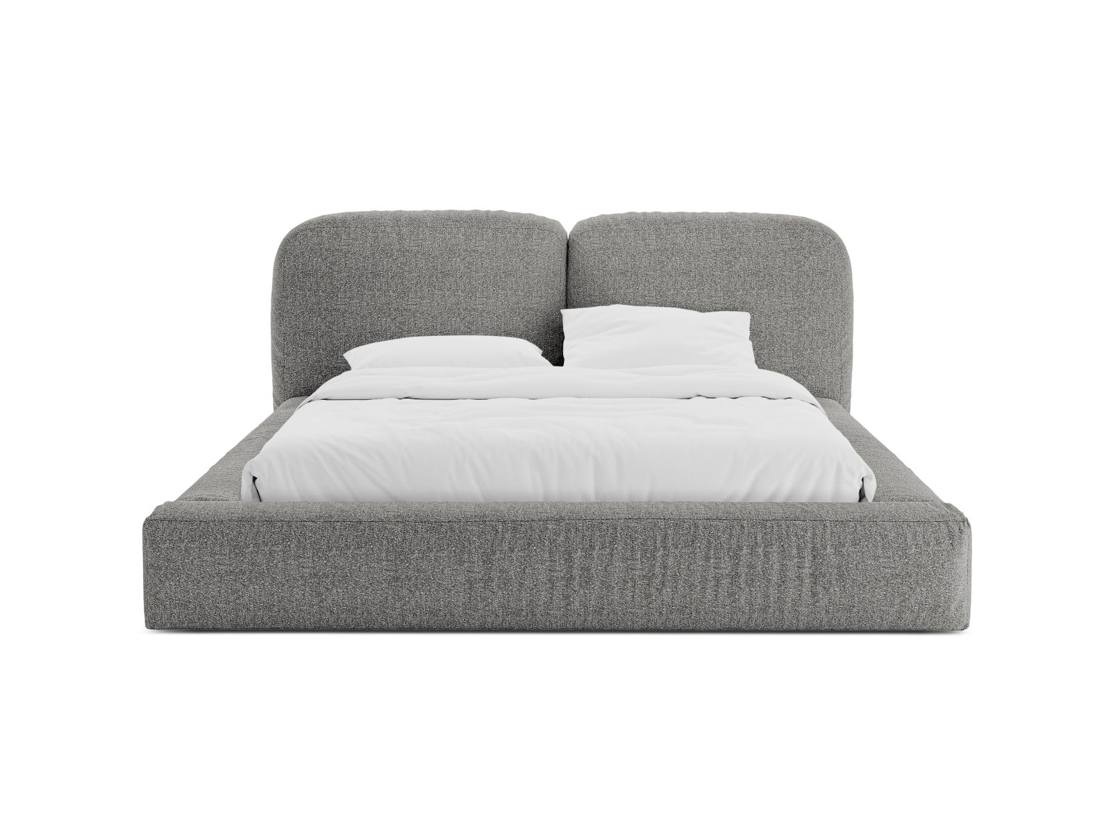 Boucle Storage Bed with Headboard, "Martina", 226x246x101