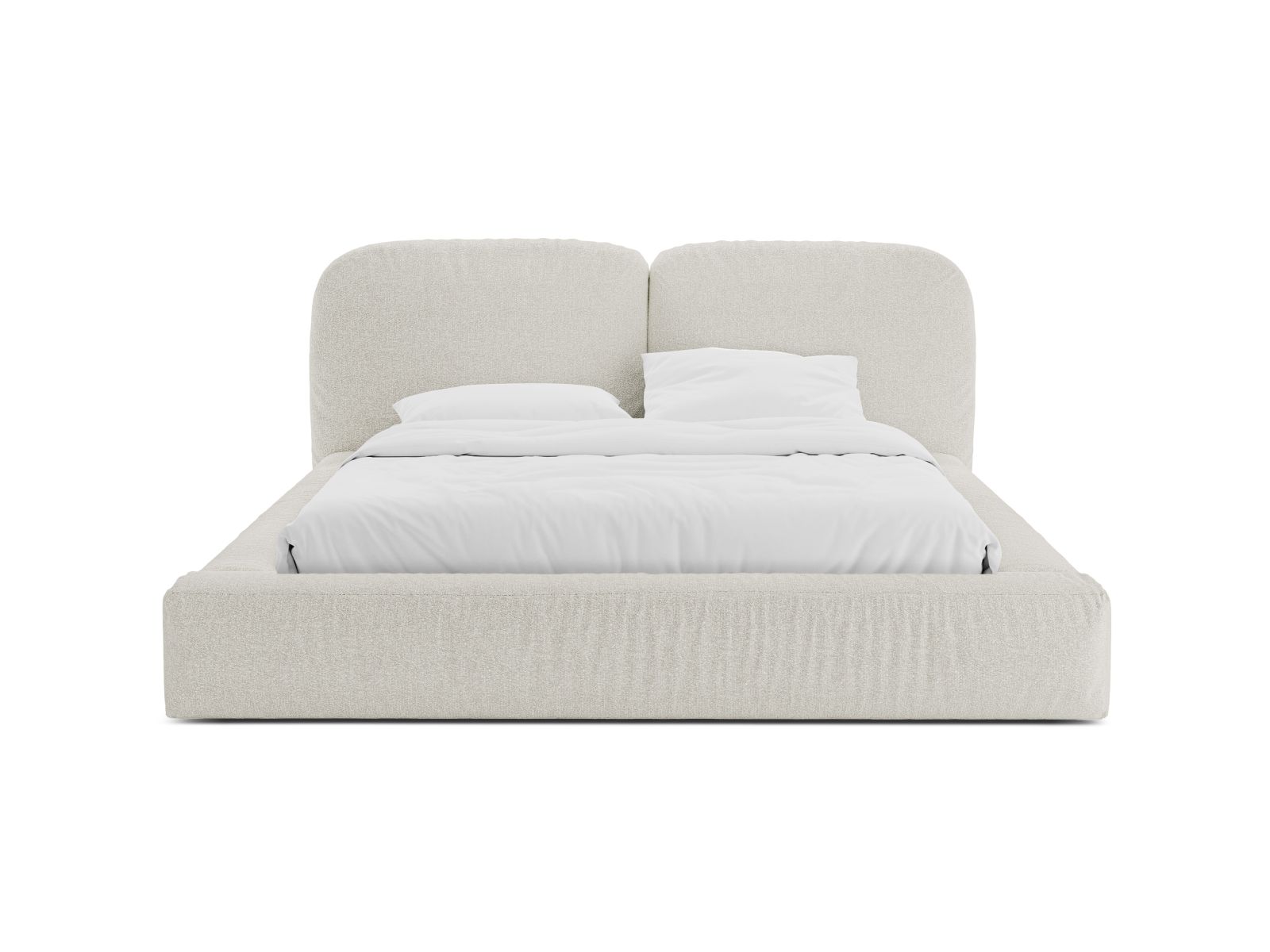 Boucle Storage Bed with Headboard, "Martina", 246x246x101
