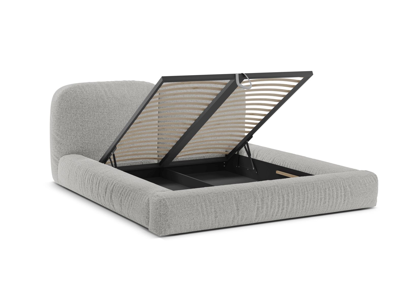 Boucle Storage Bed with Headboard, "Martina", 246x246x101