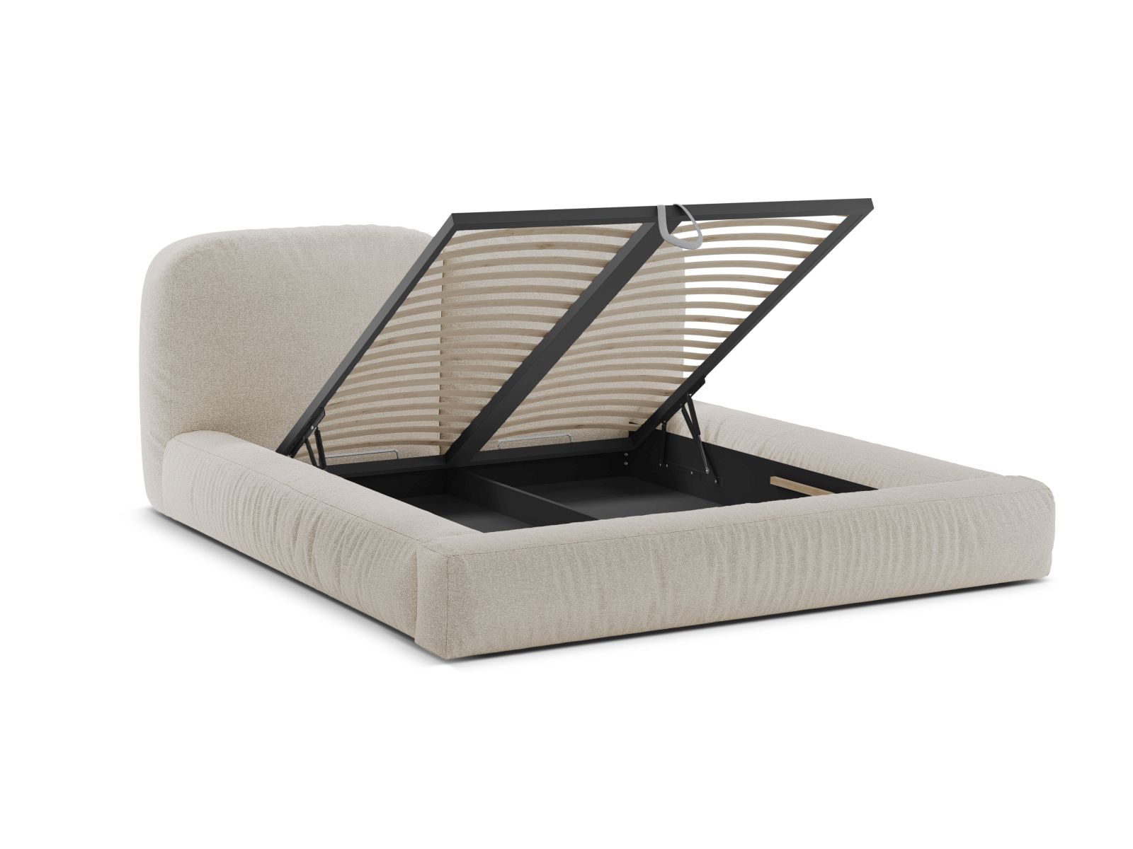 Boucle Storage Bed with Headboard, "Martina", 246x246x101