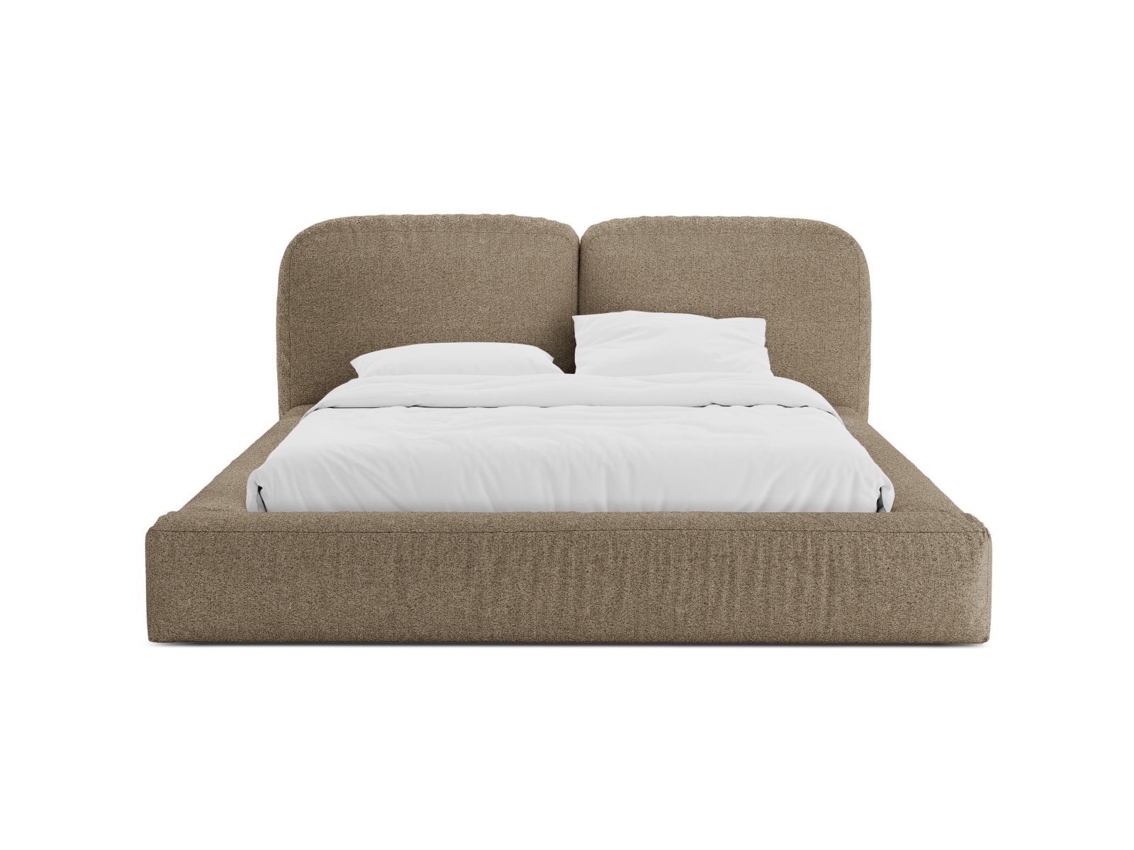 Boucle Storage Bed with Headboard, "Martina", 246x246x101