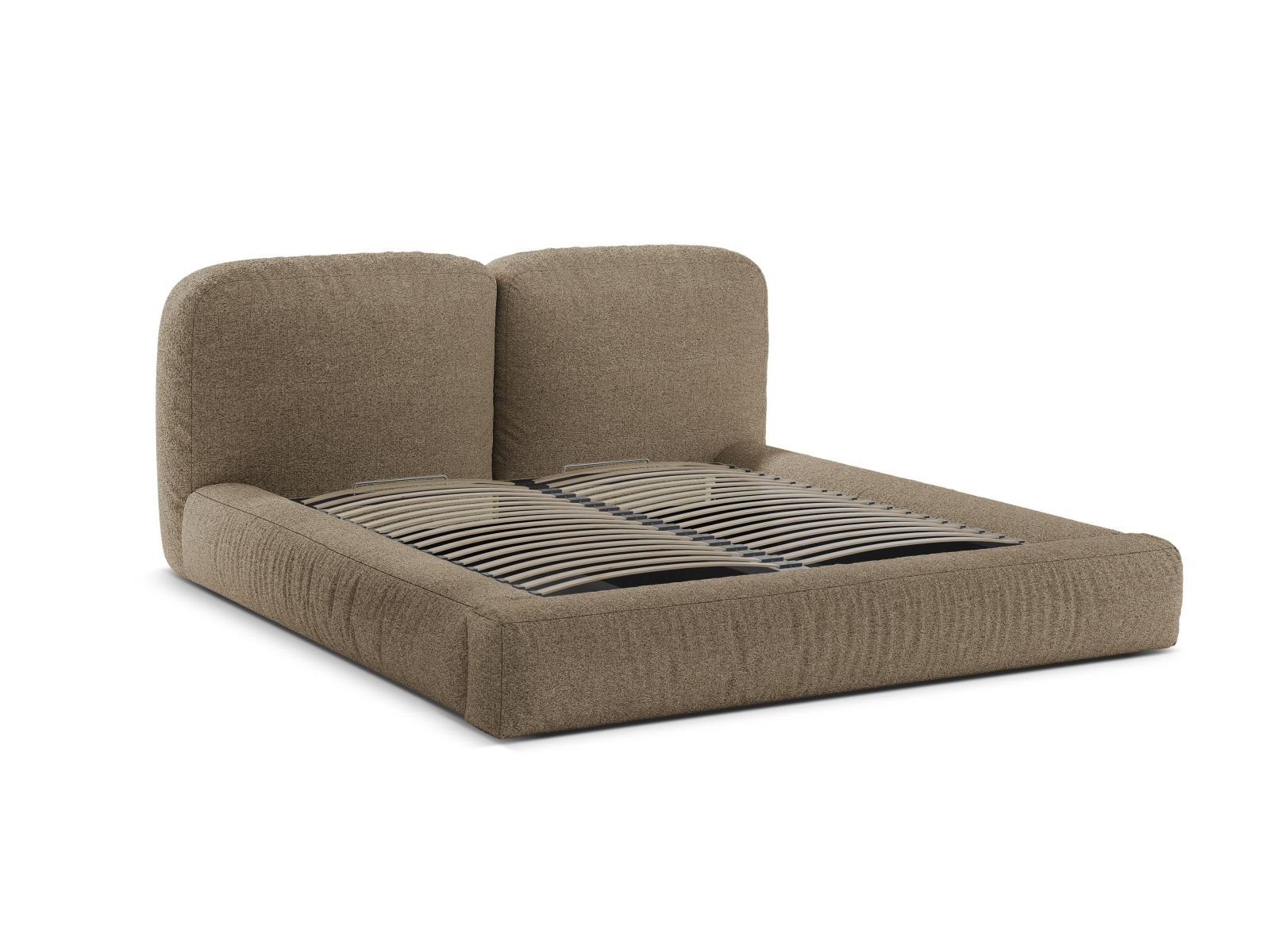 Boucle Storage Bed with Headboard, "Martina", 246x246x101