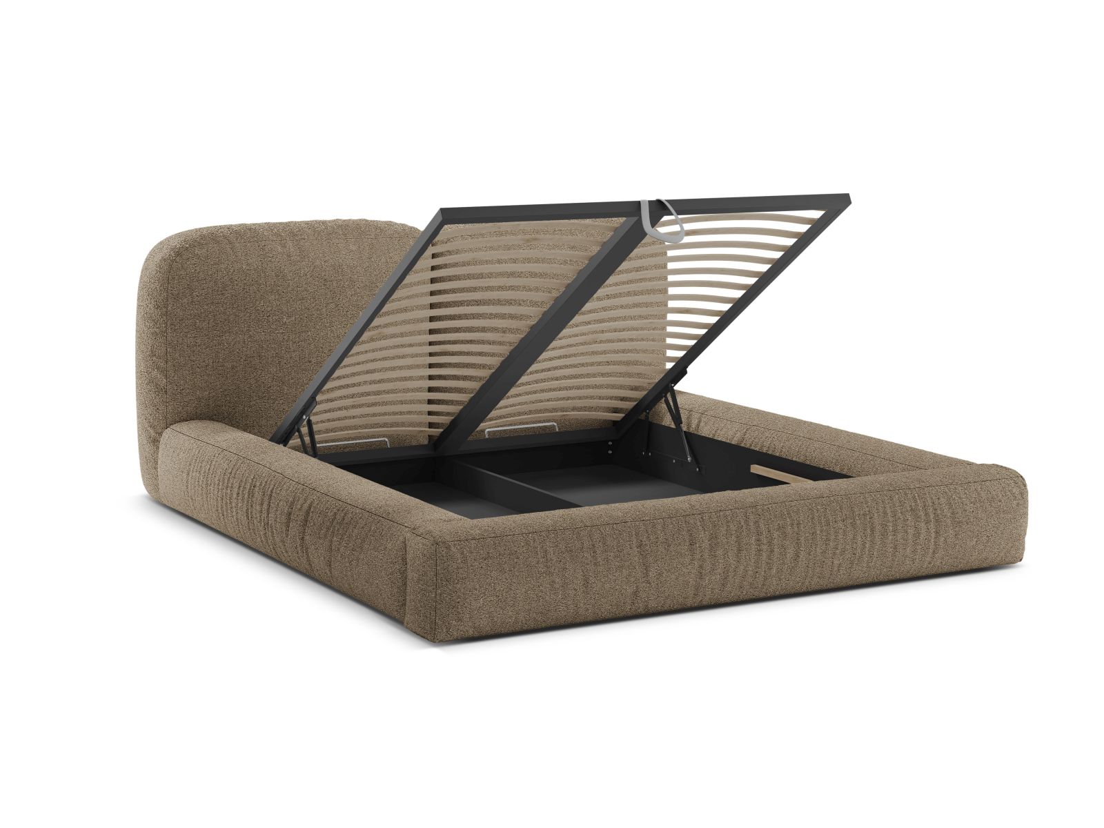 Boucle Storage Bed with Headboard, "Martina", 246x246x101