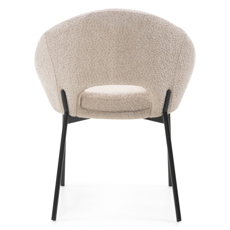 Krzesło z dziurą w oparciu Luigi beżowe/czarne nogi