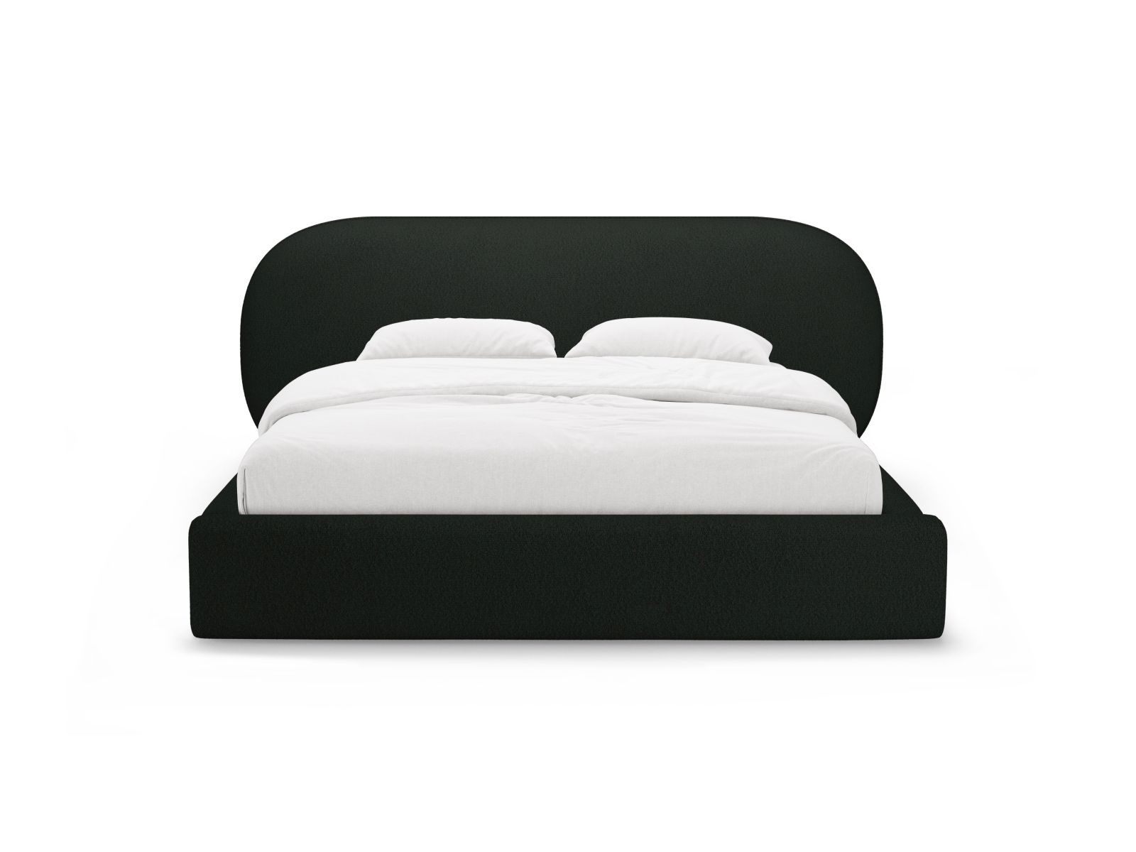 Boucle Storage Bed with Headboard, "Ovalo", 270x234x96