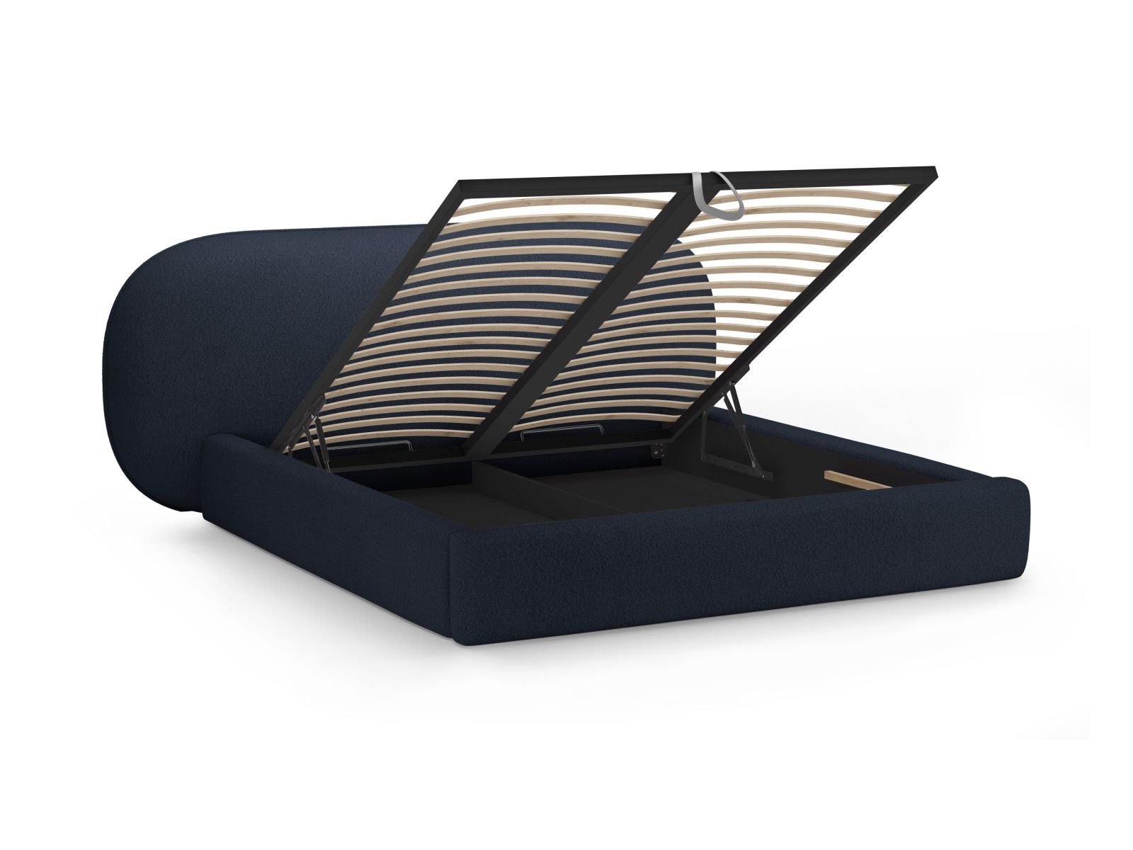 Boucle Storage Bed with Headboard, "Ovalo", 290x234x96
