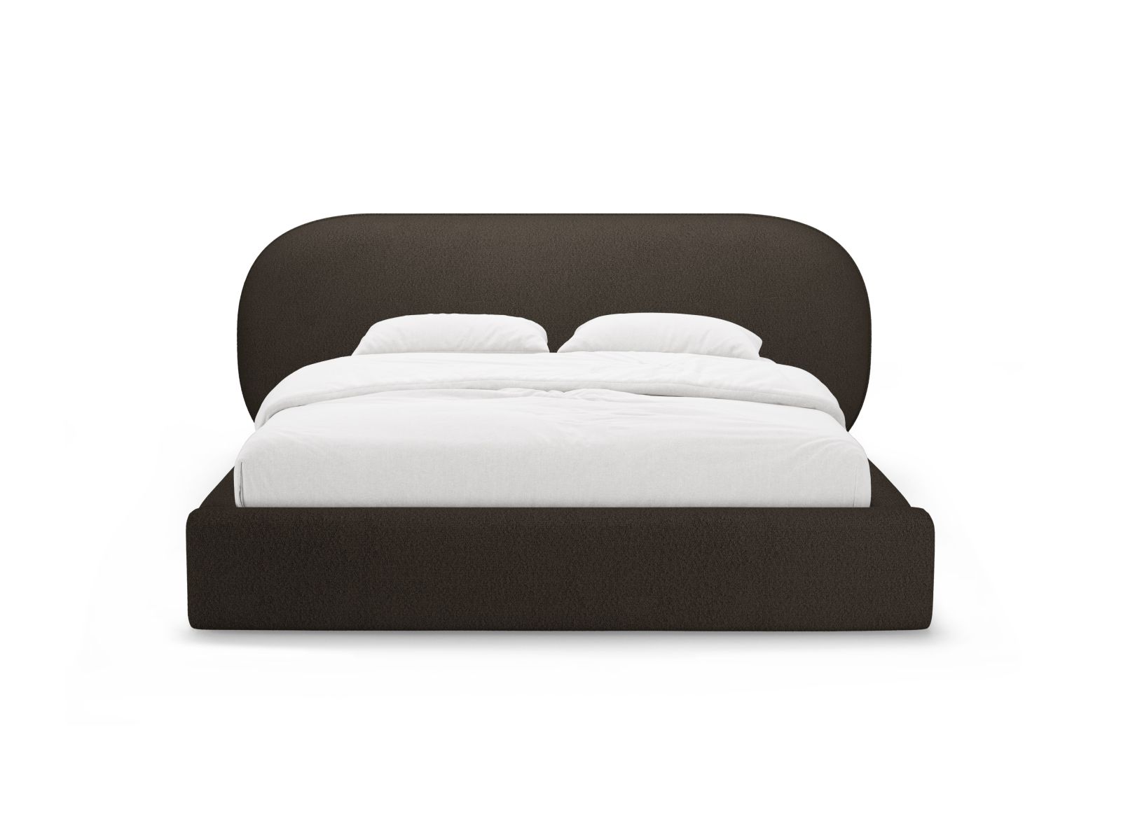 Boucle Storage Bed with Headboard, "Ovalo", 290x234x96