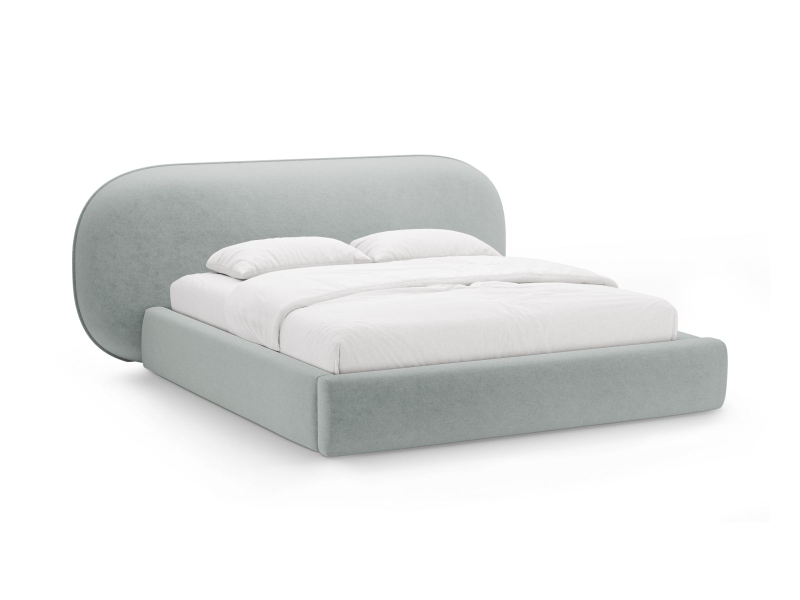 Storage Bed With Headboard, "Ovalo", 230x234x96