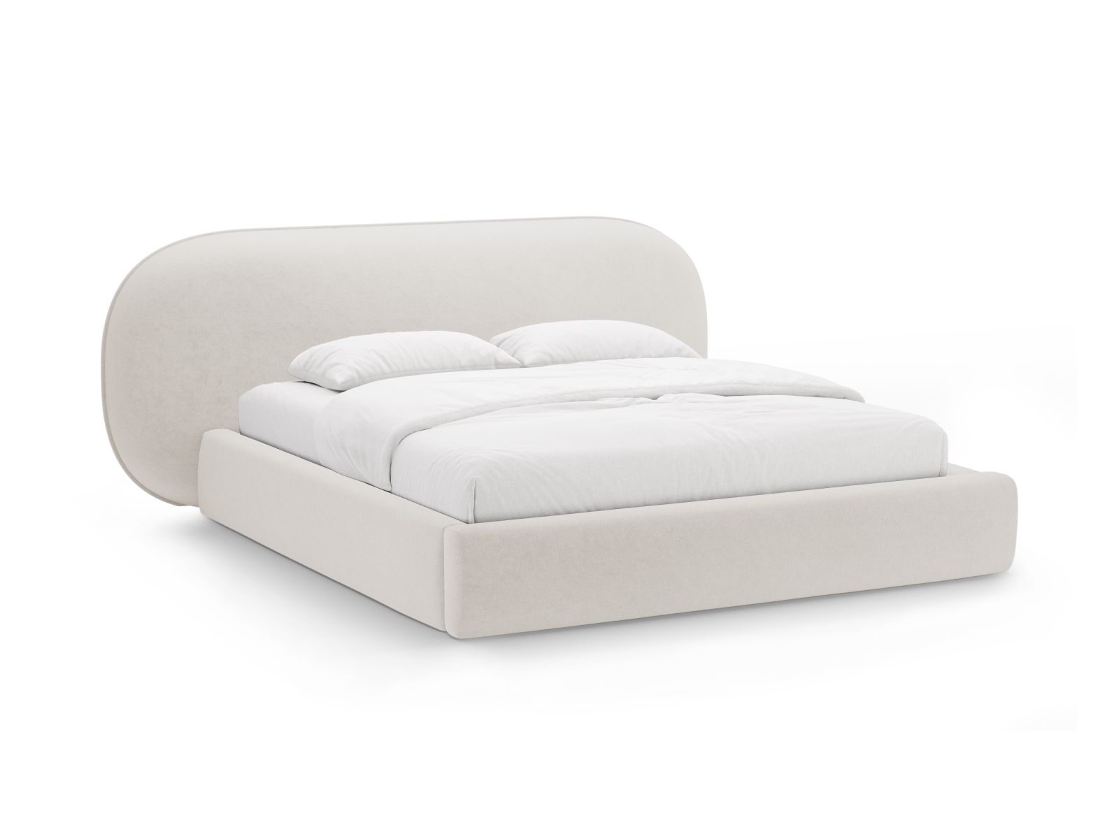 Storage Bed With Headboard, "Ovalo", 250x234x96