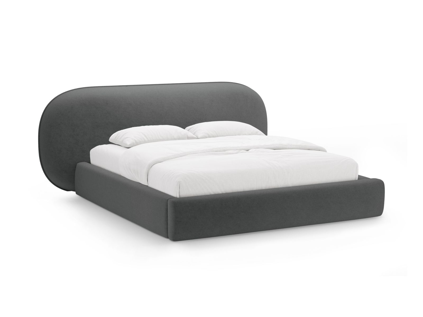 Storage Bed With Headboard, "Ovalo", 270x234x96