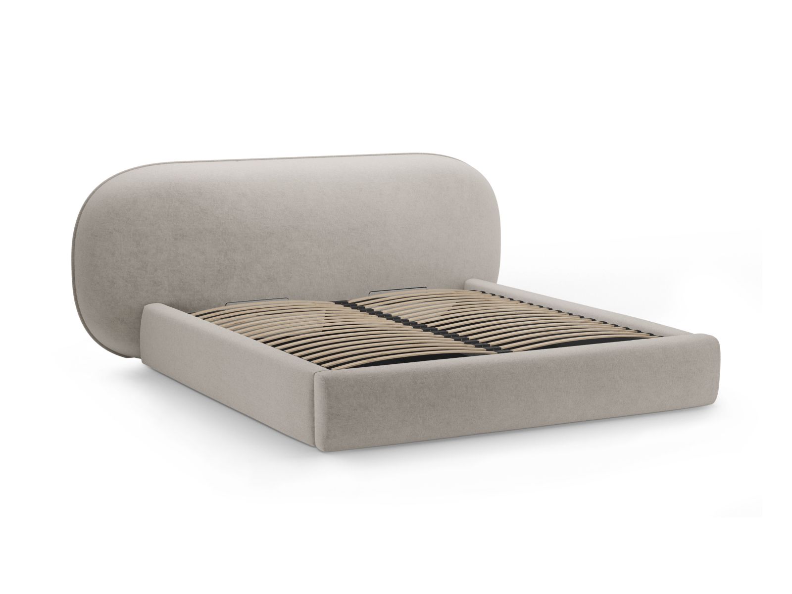 Storage Bed With Headboard, "Ovalo", 270x234x96