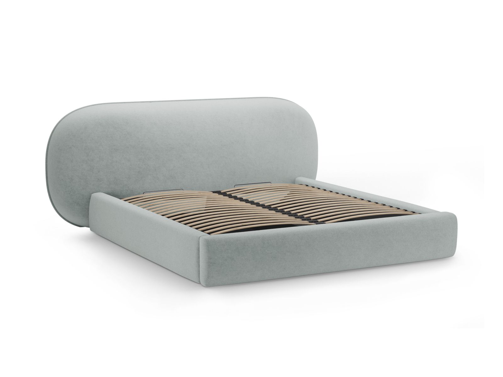 Storage Bed With Headboard, "Ovalo", 270x234x96