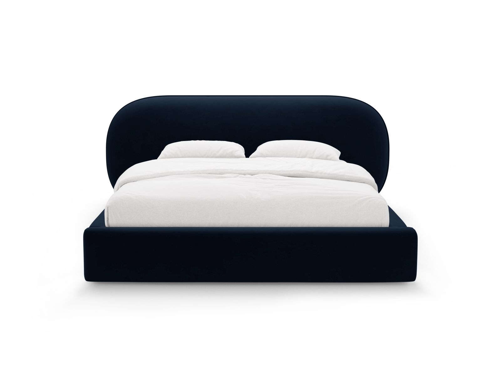 Velvet Storage Bed With Headboard, "Ovalo", 230x234x96