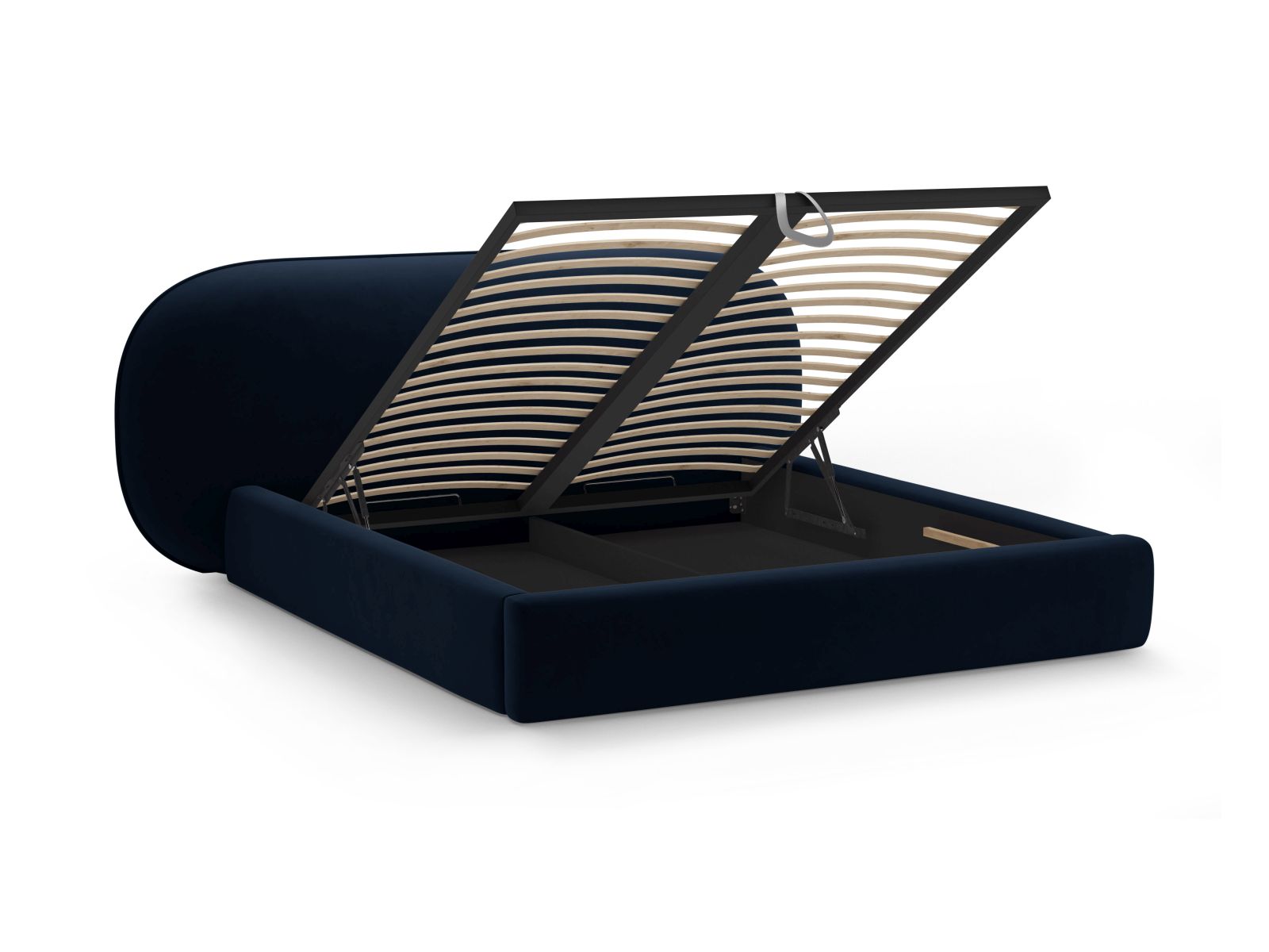 Velvet Storage Bed With Headboard, "Ovalo", 230x234x96