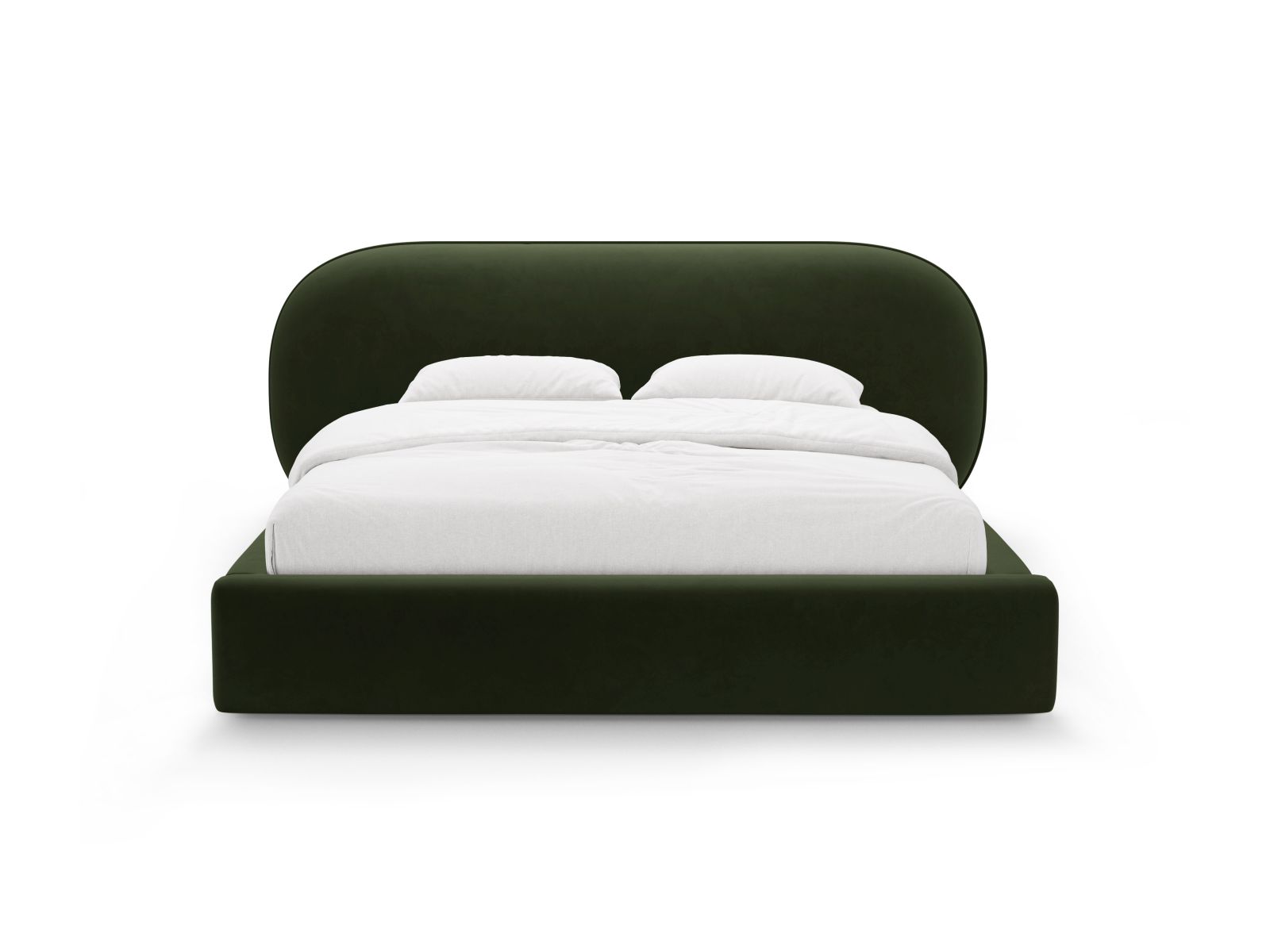Velvet Storage Bed With Headboard, "Ovalo", 250x234x96